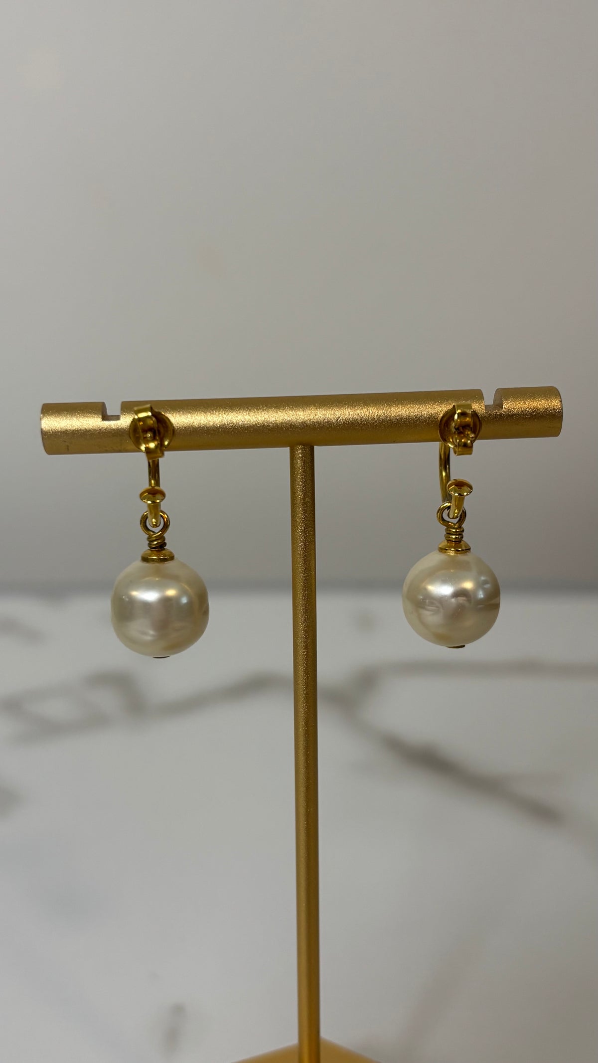 Chanel CC Pearl Drop Earrings