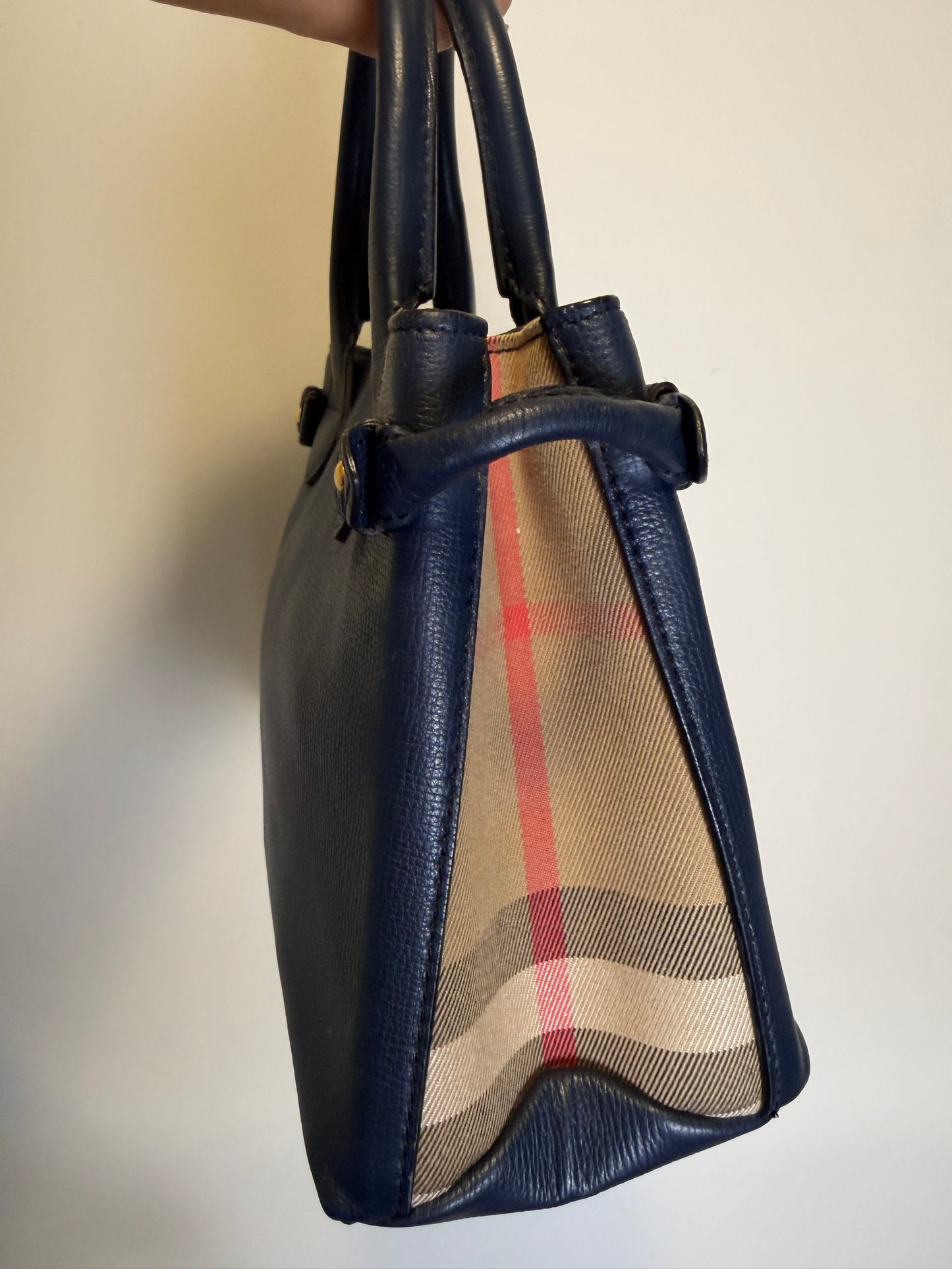 Burberry Small Navy Satchel/Crossbody Bag