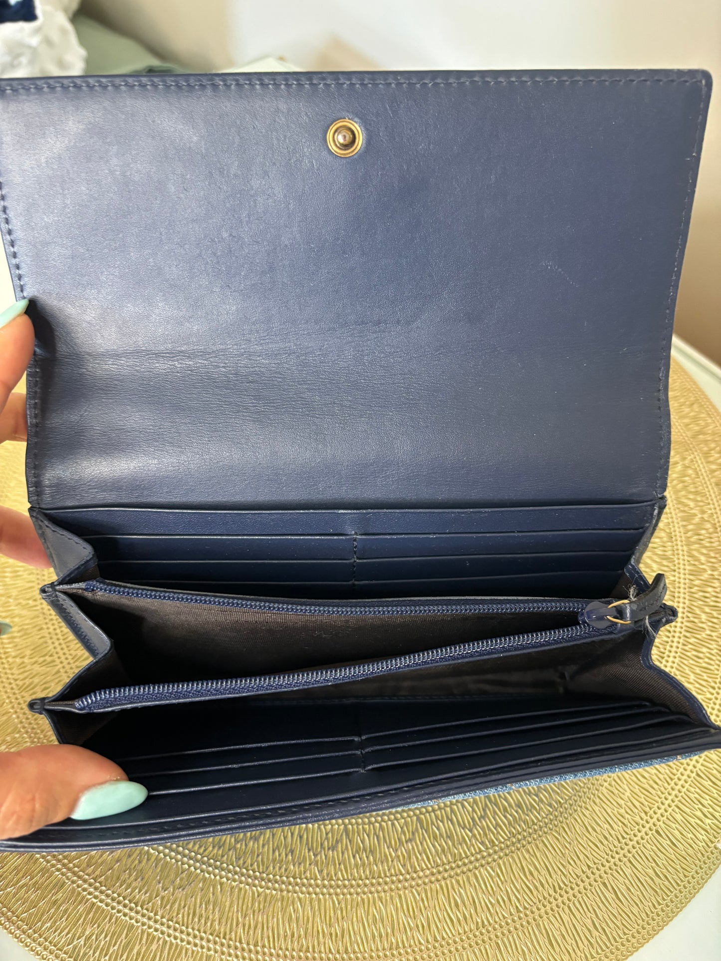 Gucci Marmont Pearly Denim Long Wallet