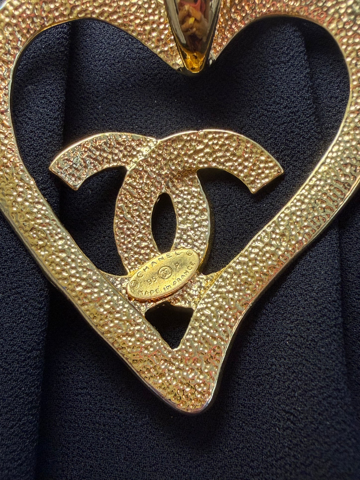 Vintage Chanel Heart Long Pendant Necklace