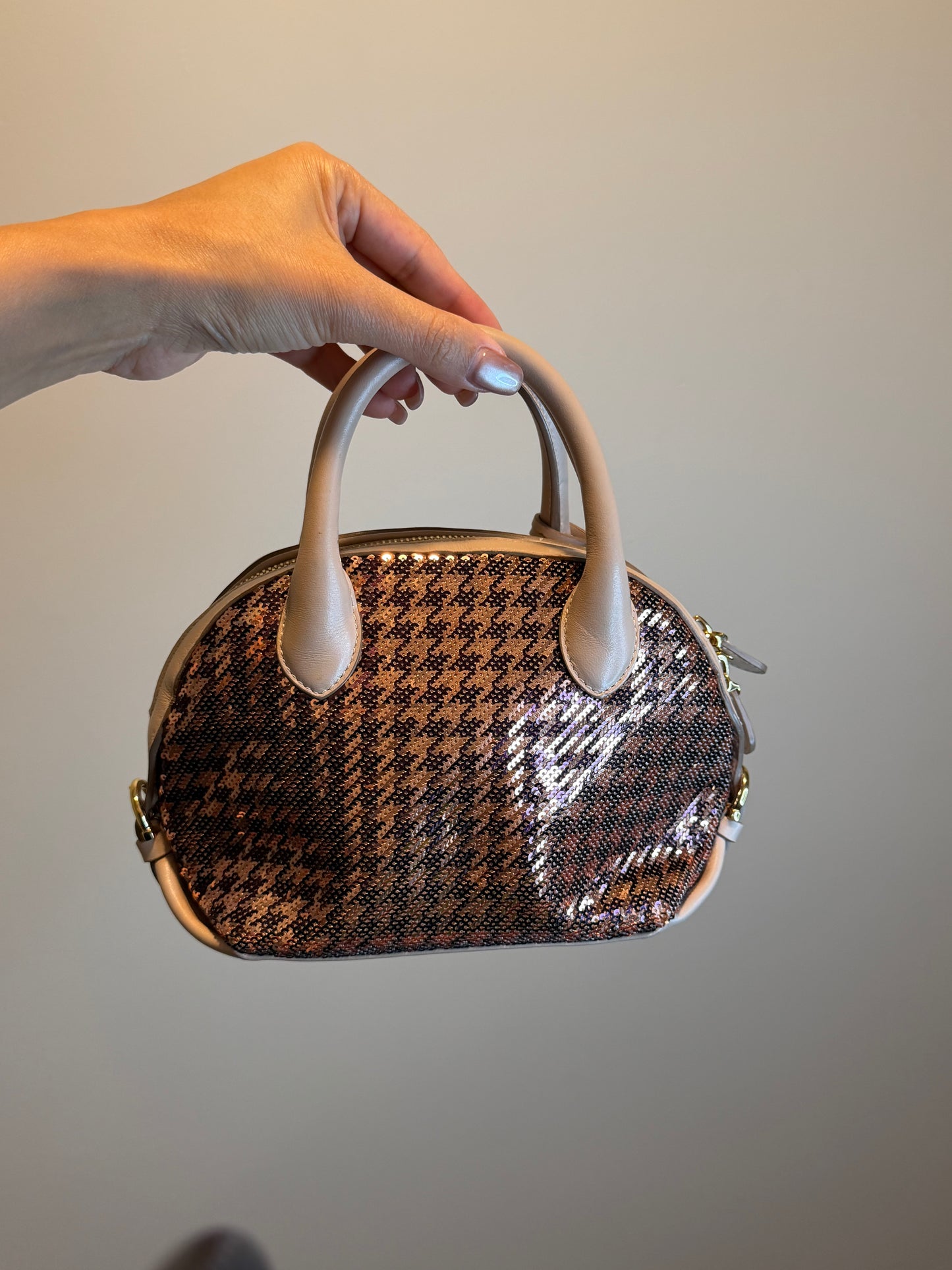 Salvatore Ferragamo Sequin Houndstooth Crossbody Bag