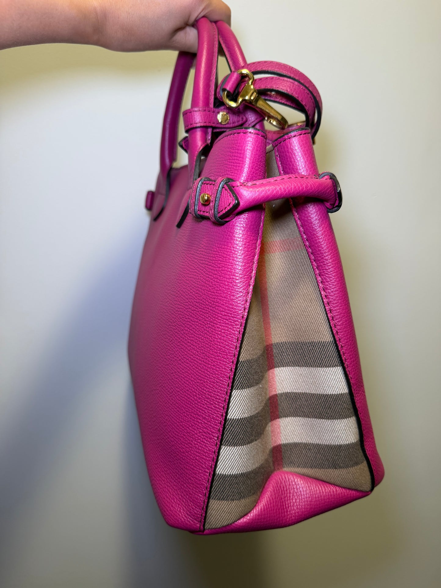 Burberry Fuchsia Satchel/Crossbody Bag