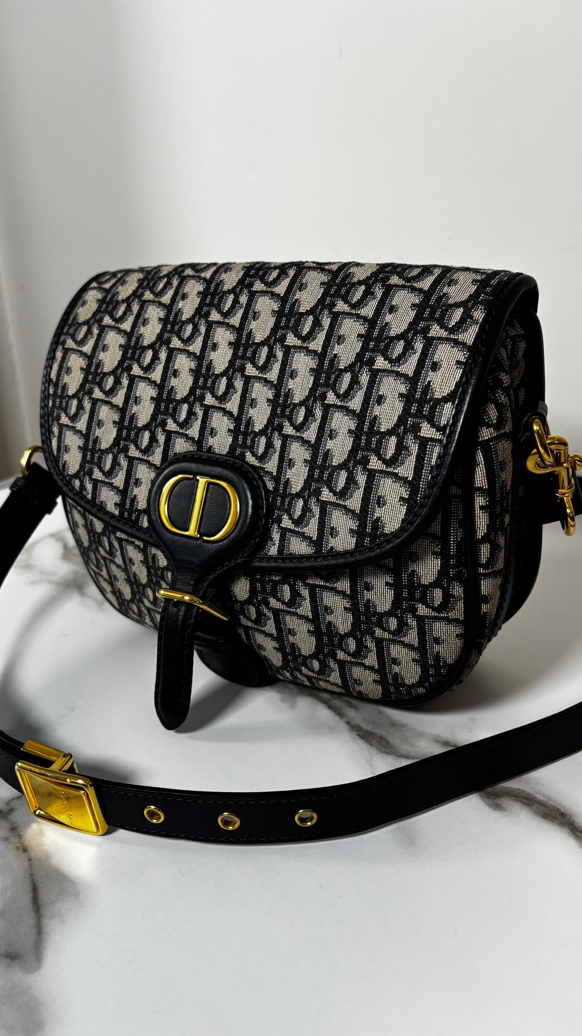 Dior Oblique Medium Bobby Flap Blue