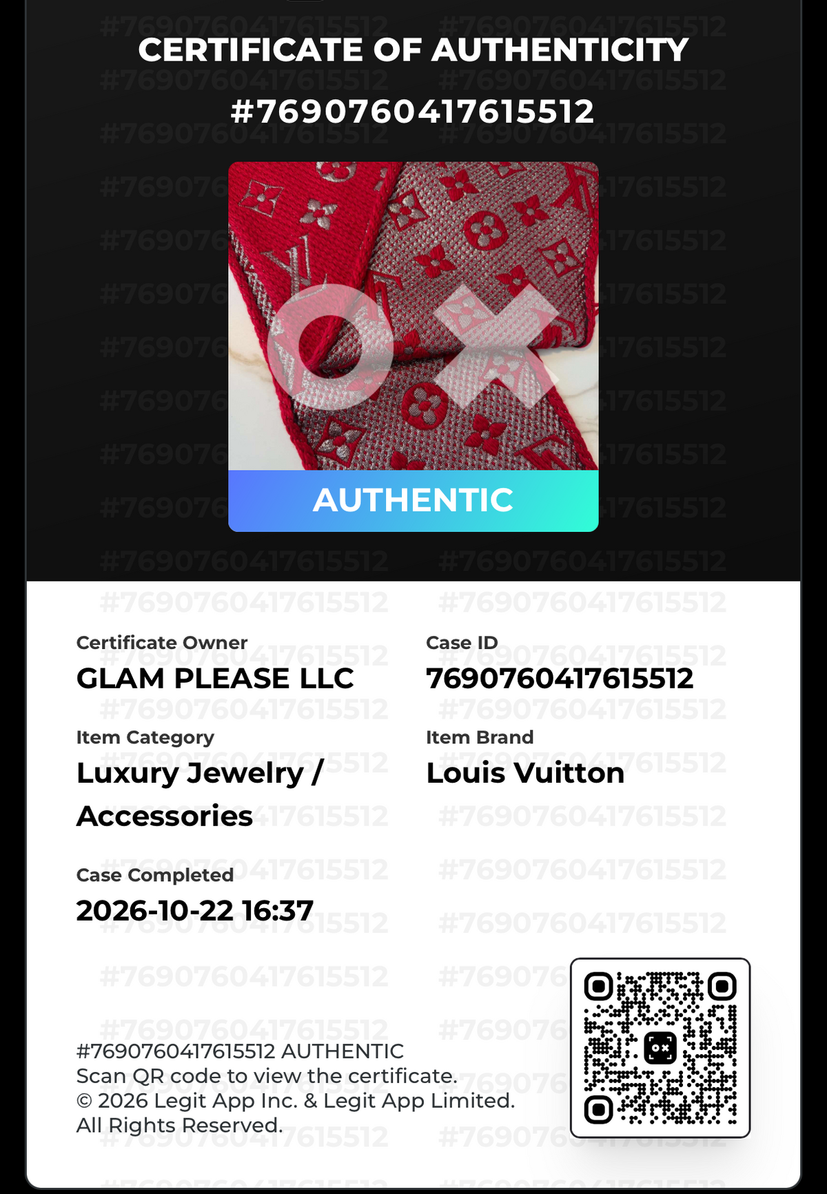 Louis Vuitton Red Logomania Shine Scarf