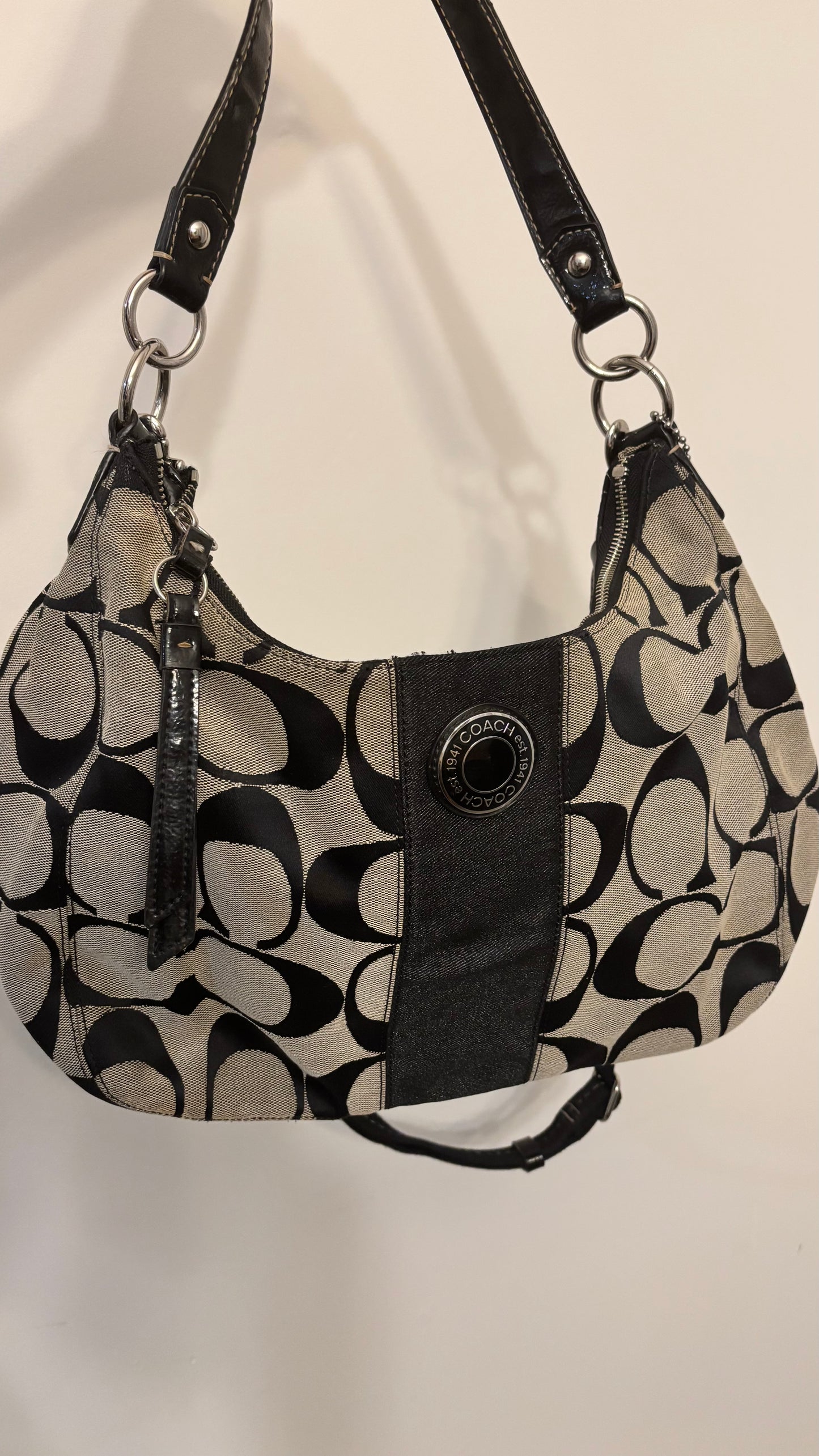 Coach grey blue shoulder bag