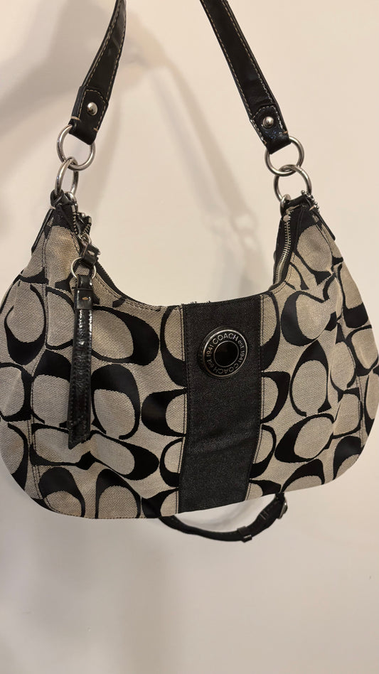 Coach grey blue shoulder bag