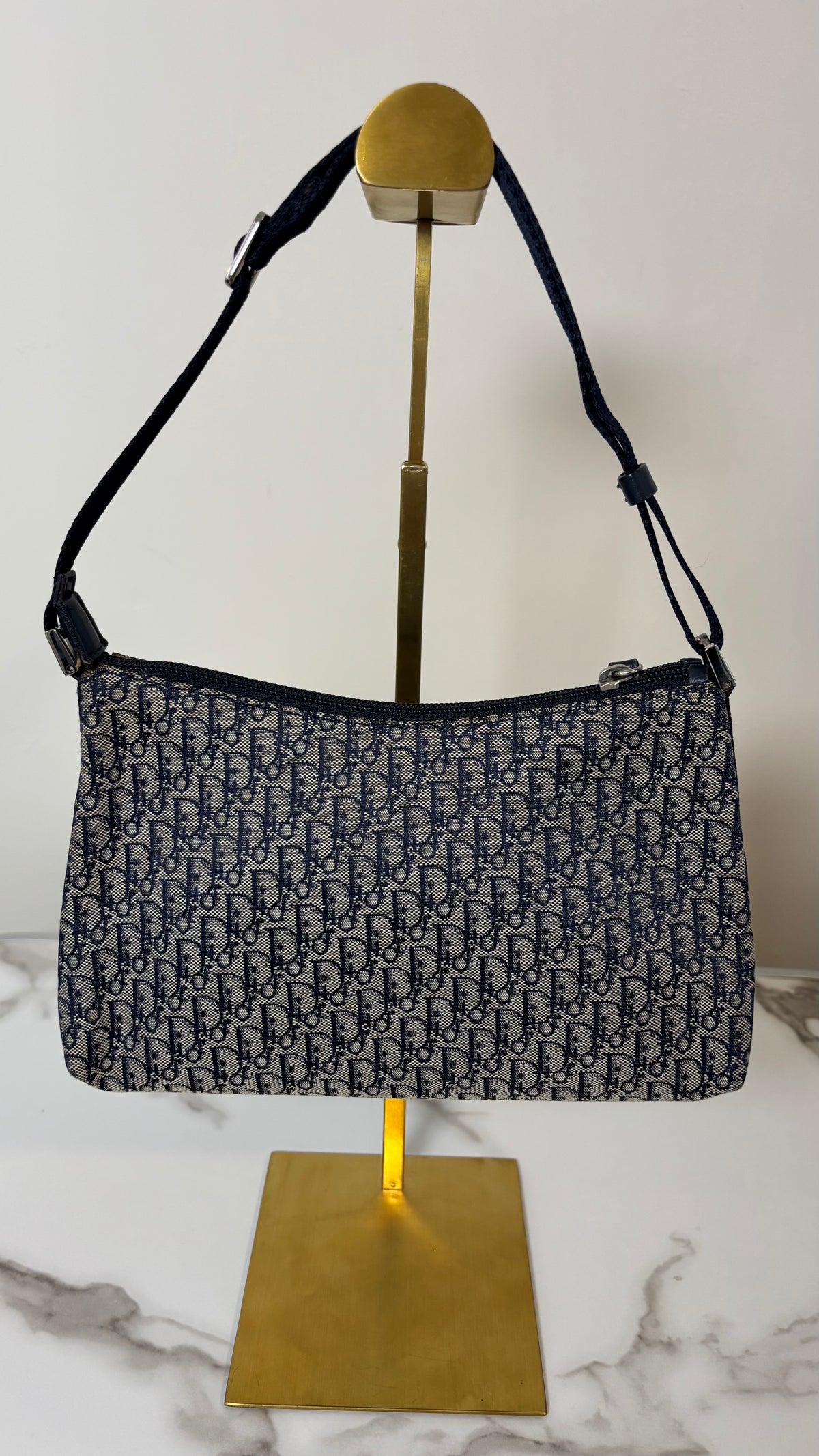 Dior Navy Oblique Pochette Vintage