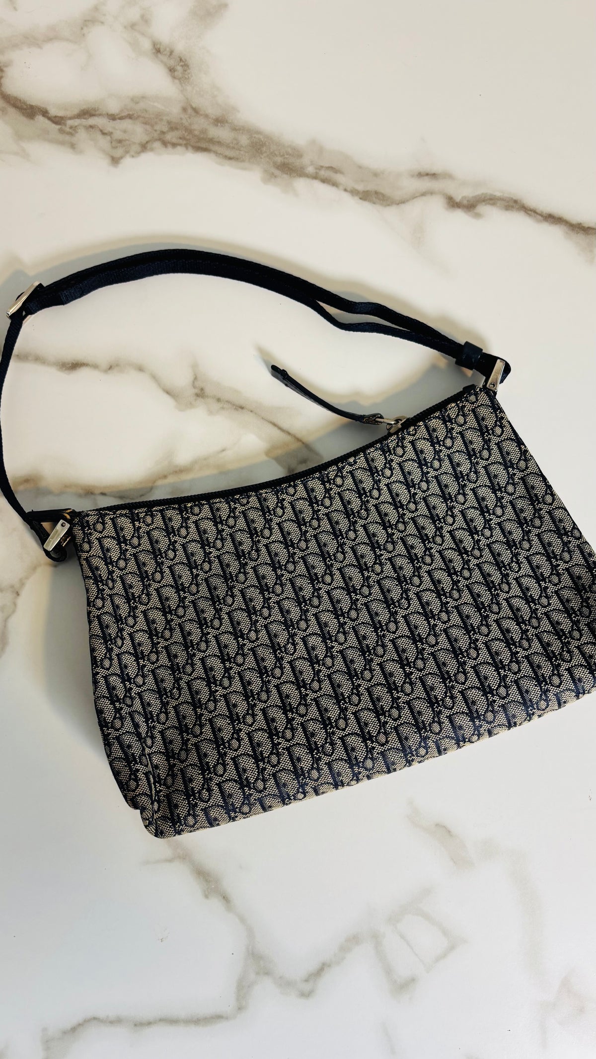 Dior Navy Oblique Pochette Vintage