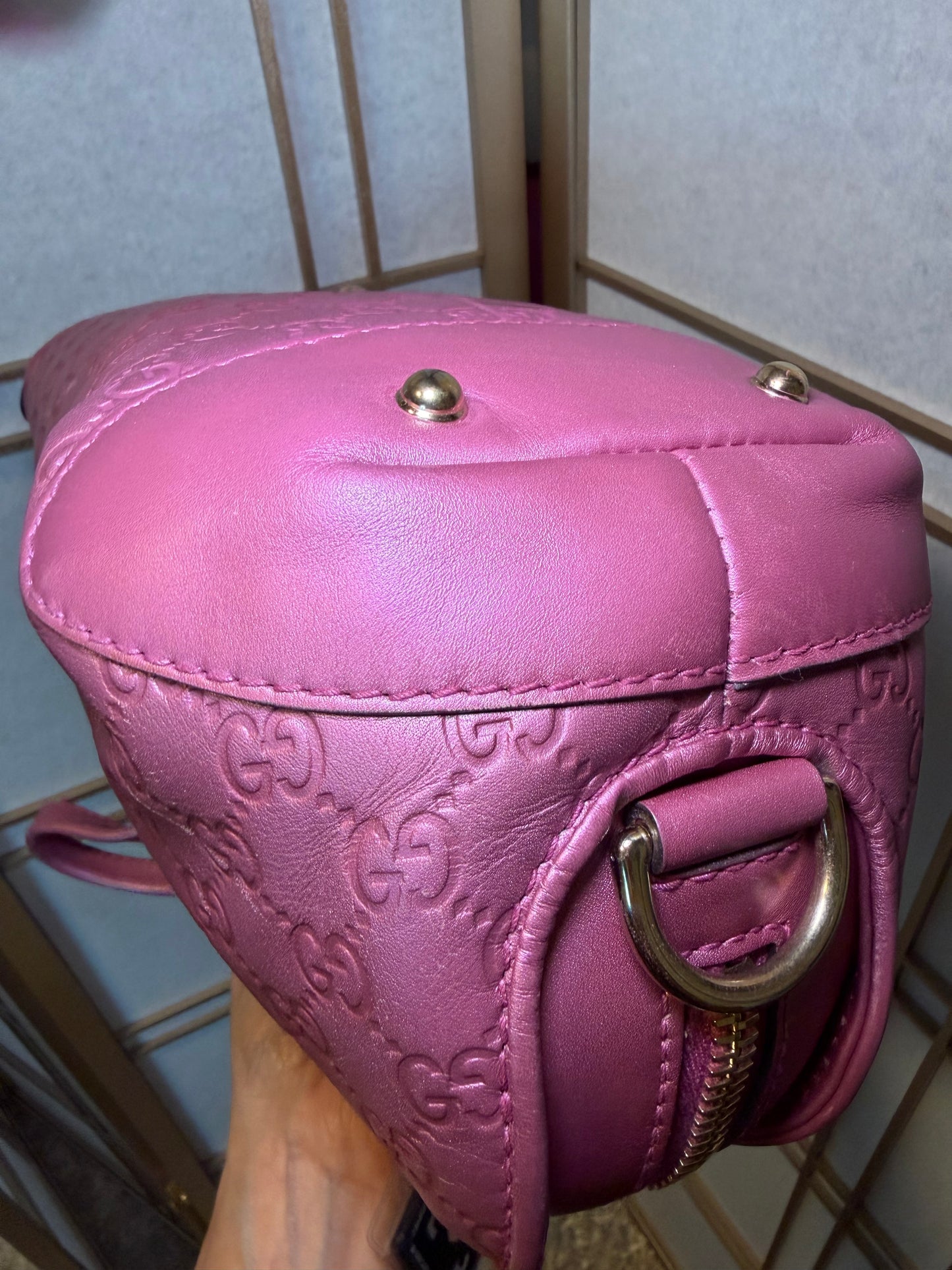 Gucci Metallic Pink Shoulder/Crossbody Bag