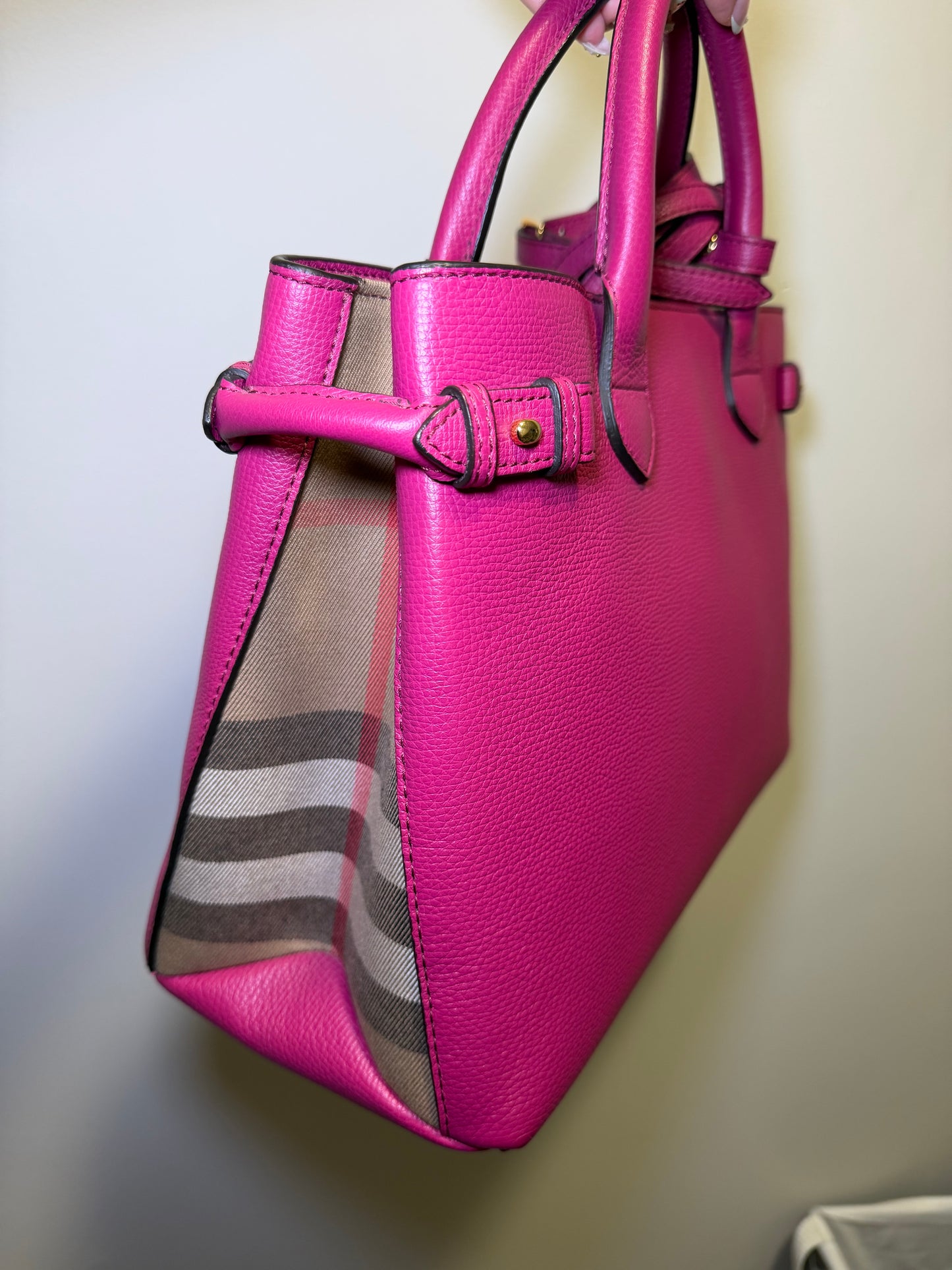 Burberry Fuchsia Satchel/Crossbody Bag