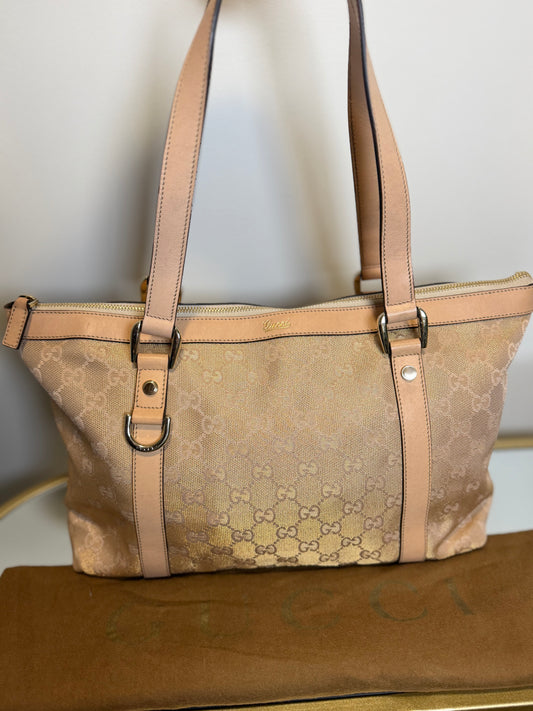 Gucci Peach Iridescent Abbey Shoulder Bag