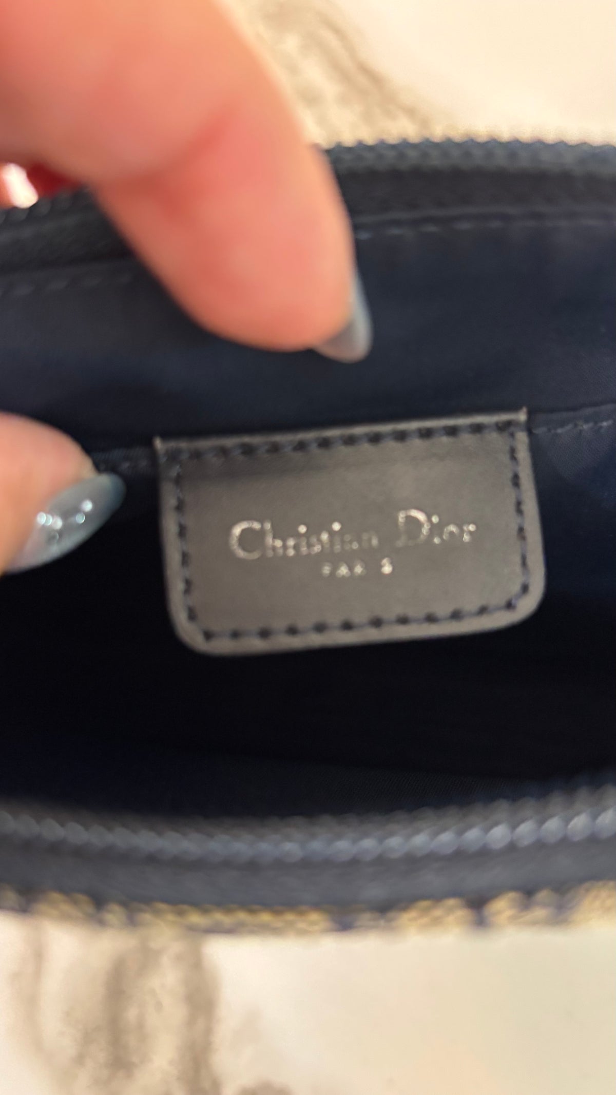 Dior Navy Oblique Pochette Vintage