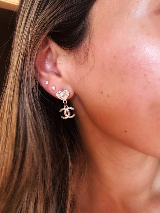 Chanel Heart CC Earrings