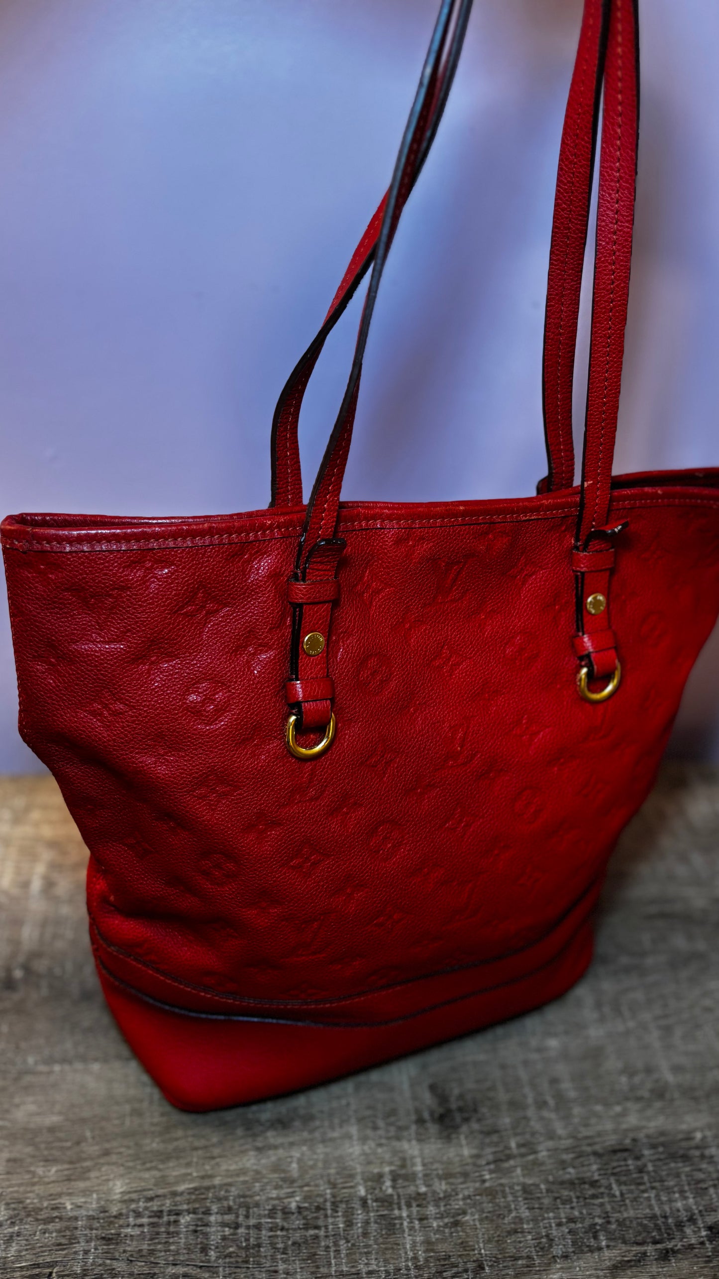 Louis Vuitton Red Citadine PM Empreinte Shoulder Bag