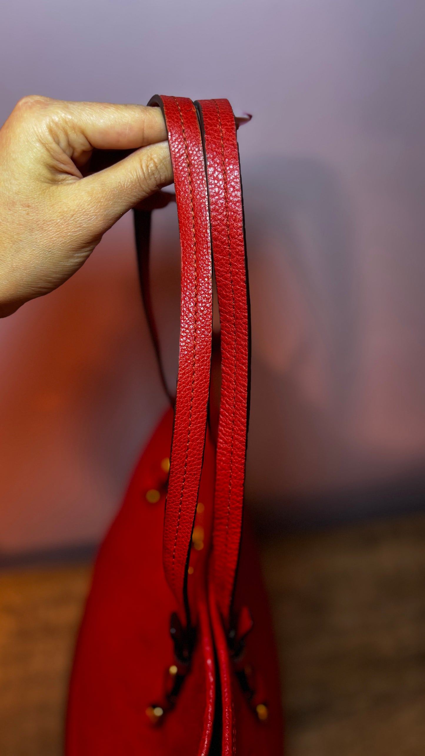 Louis Vuitton Red Citadine PM Empreinte Shoulder Bag