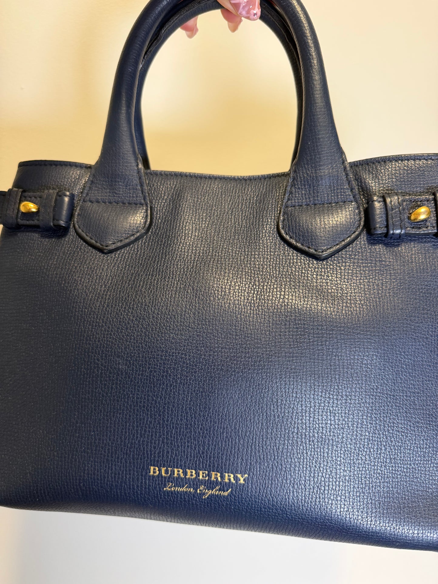 Burberry Small Navy Satchel/Crossbody Bag