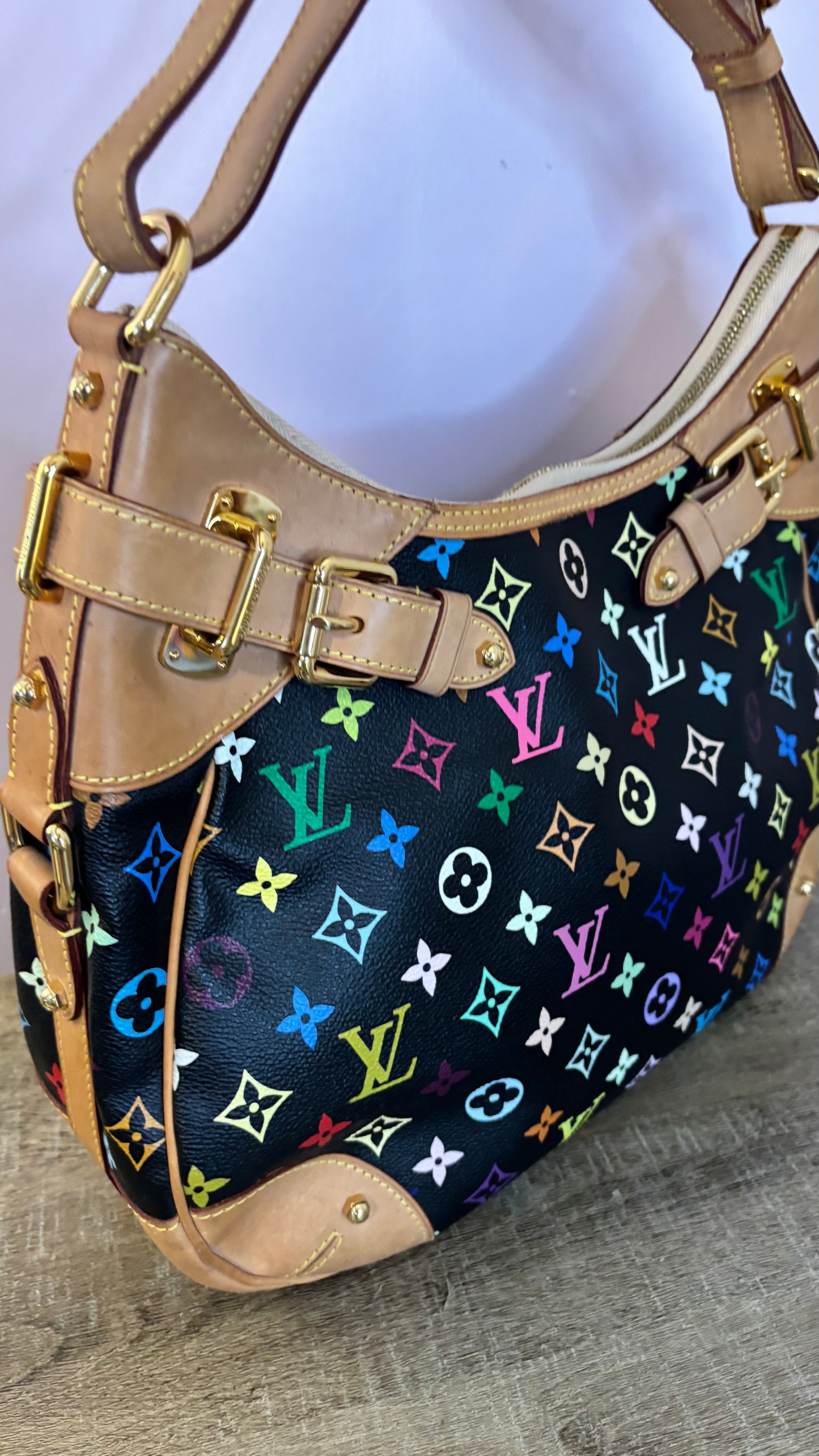 Louis Vuitton Greta Black Multicolor Shoulder Bag