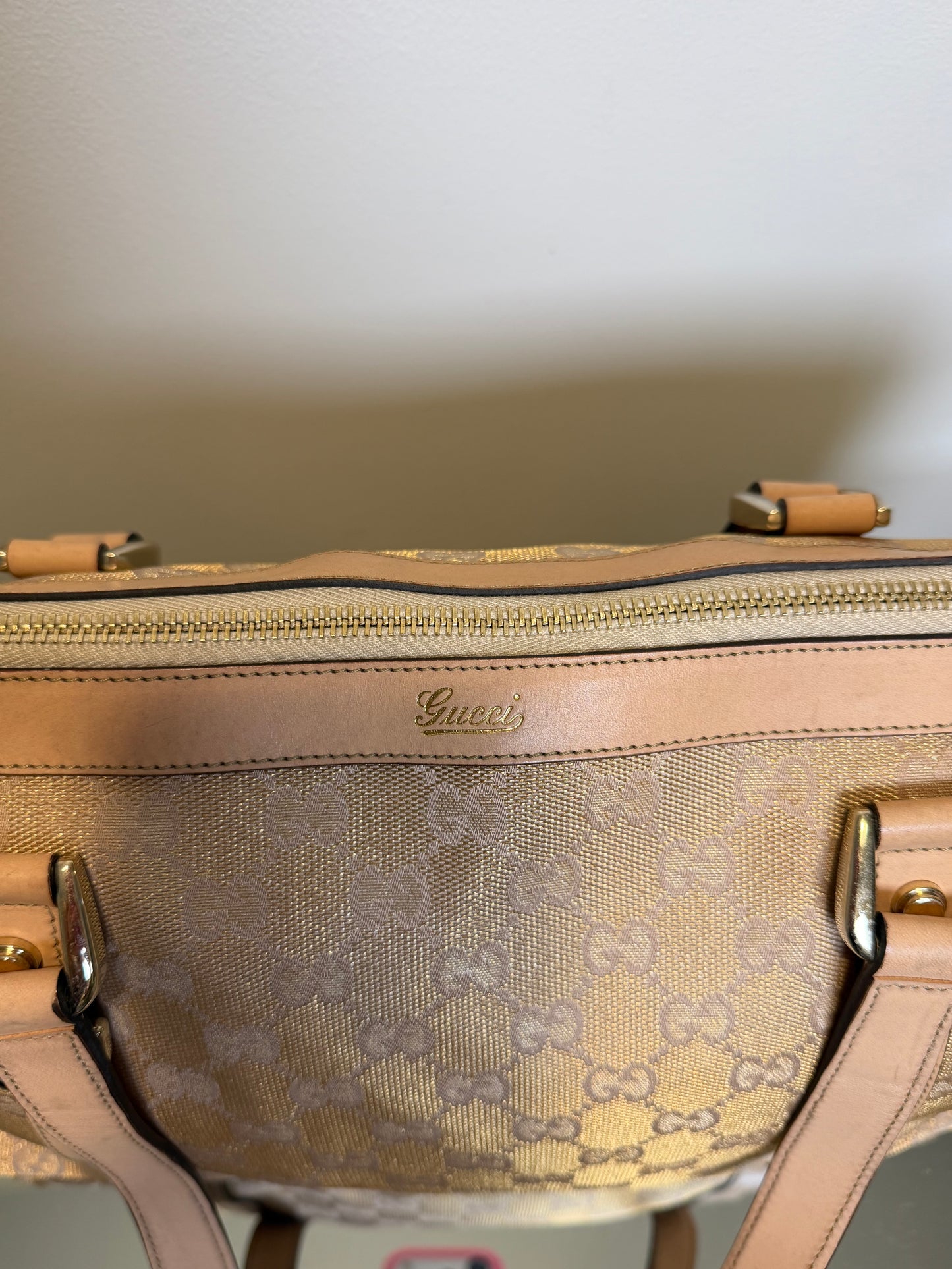 Gucci Peach Iridescent Abbey Shoulder Bag