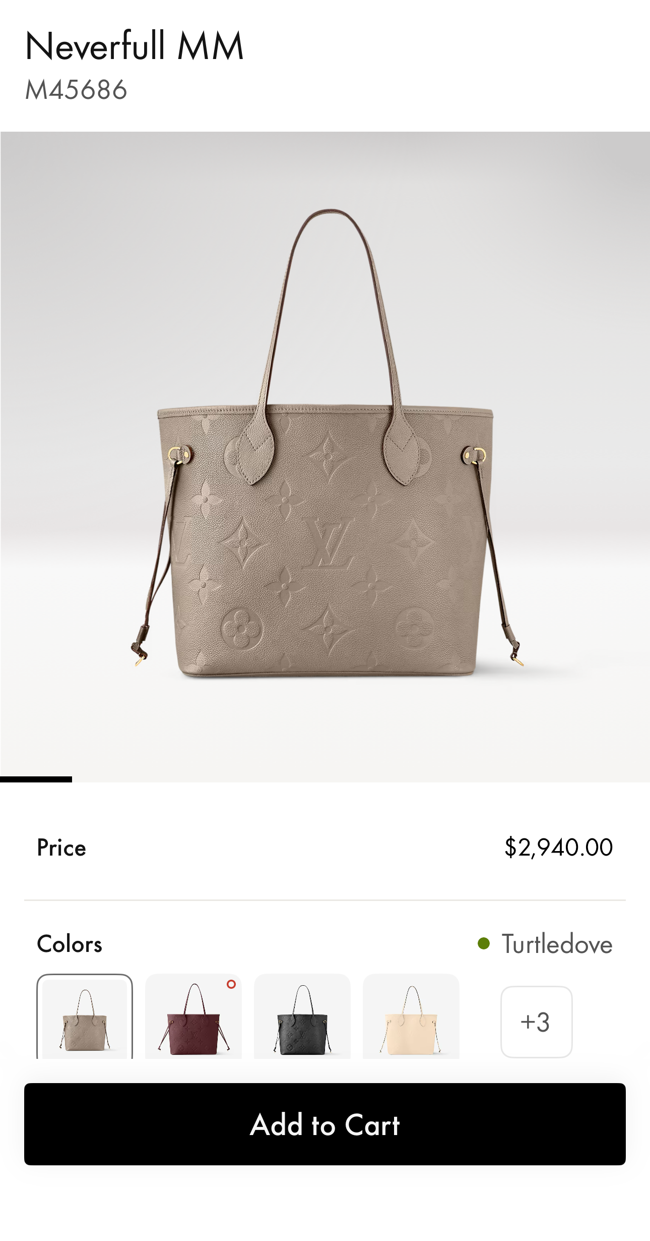 Louis Vuitton Empreinte Neverfull Turtledove