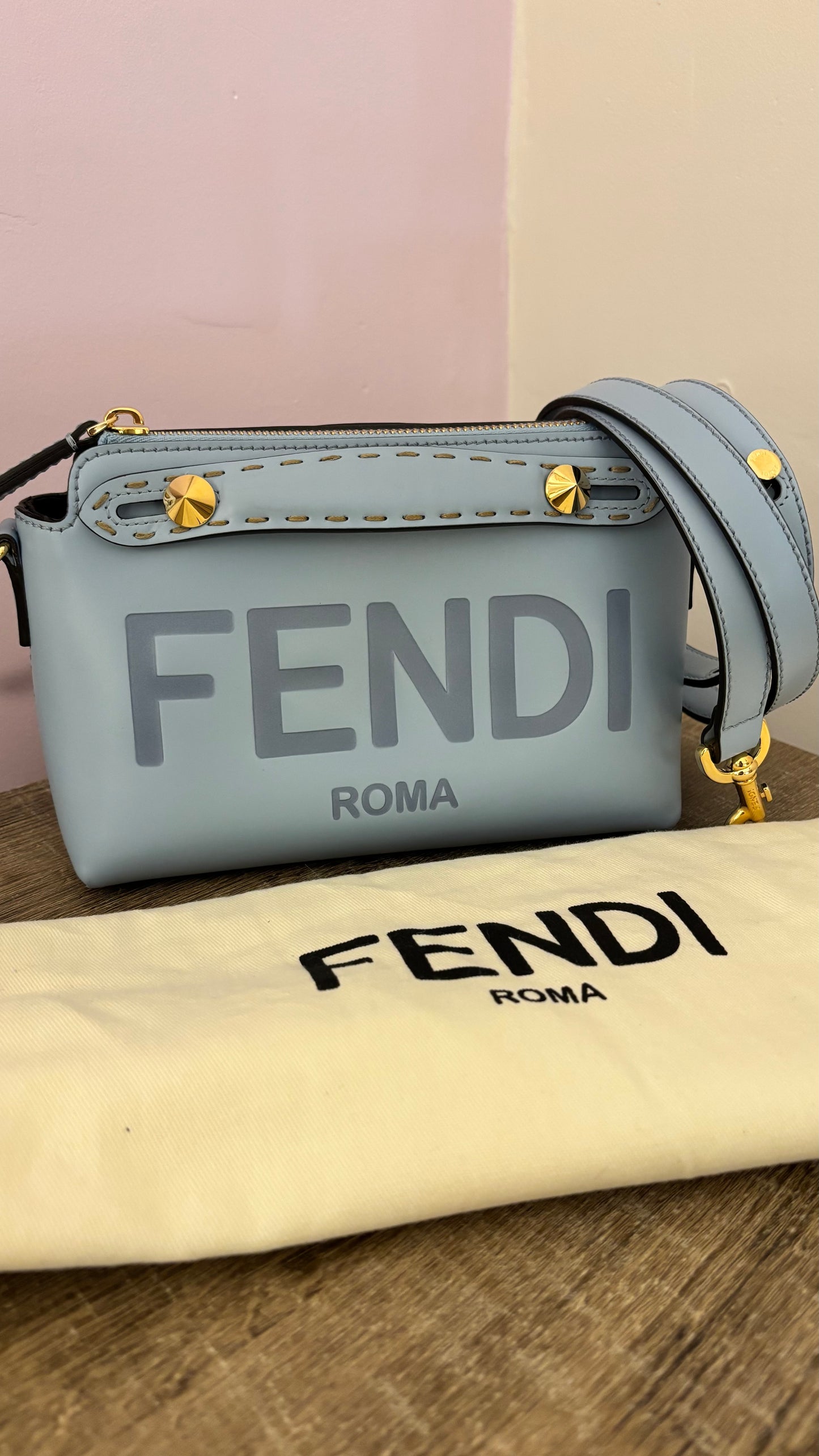 Fendi Vitello King Blue Crossbody