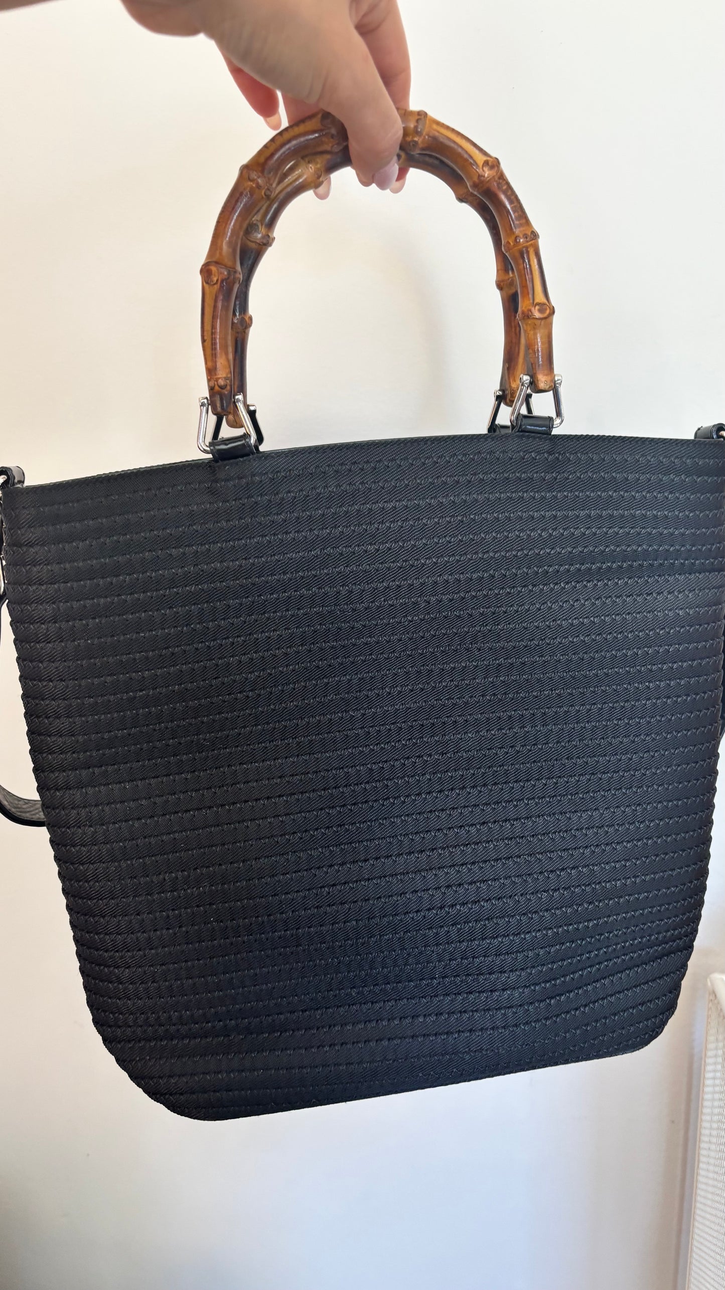 Black Gucci Bamboo Two Way Bag