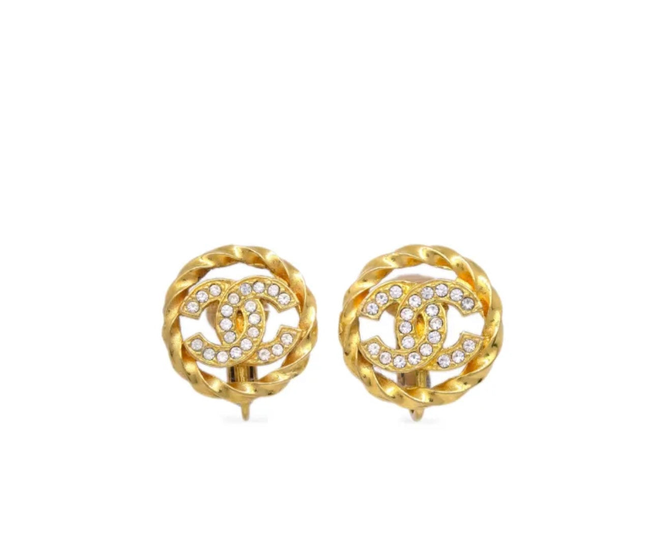Chanel Rhinestone CC Earrings