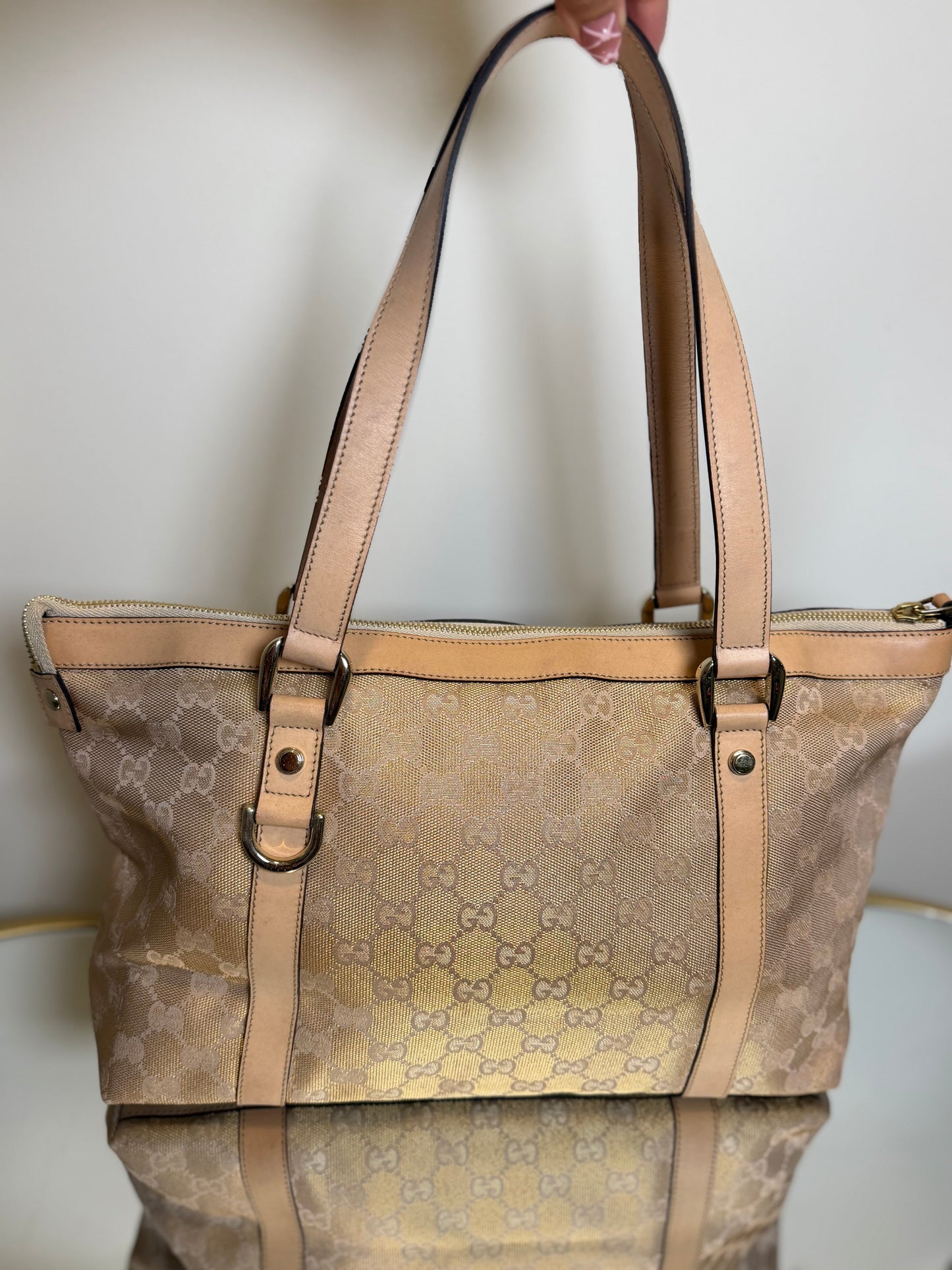 Gucci Peach Iridescent Abbey Shoulder Bag