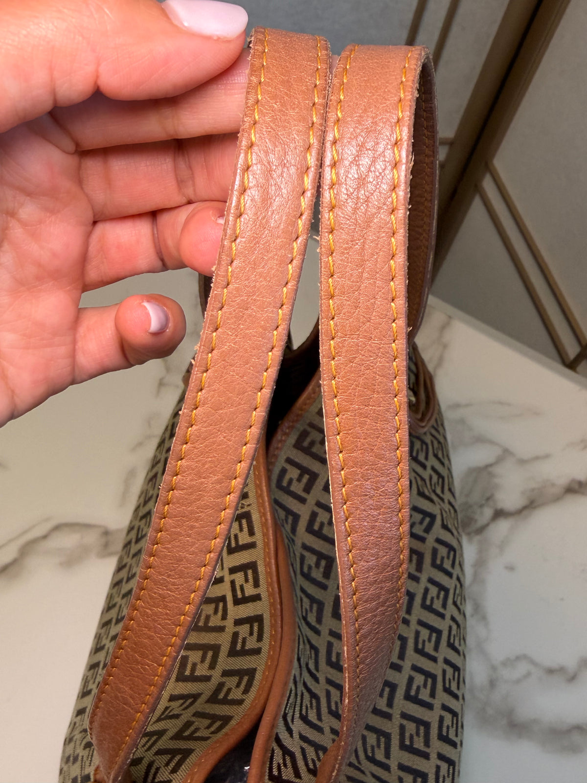 Fendi Zucchino FF Brown Tote Bag
