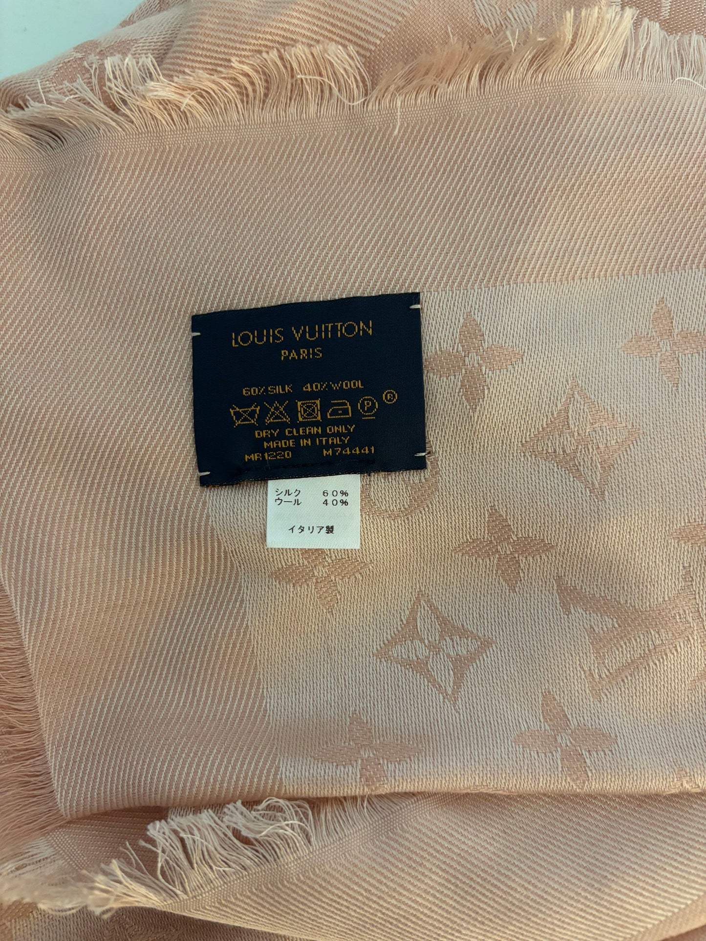 Louis Vuitton Light Pink Monogram Shawl