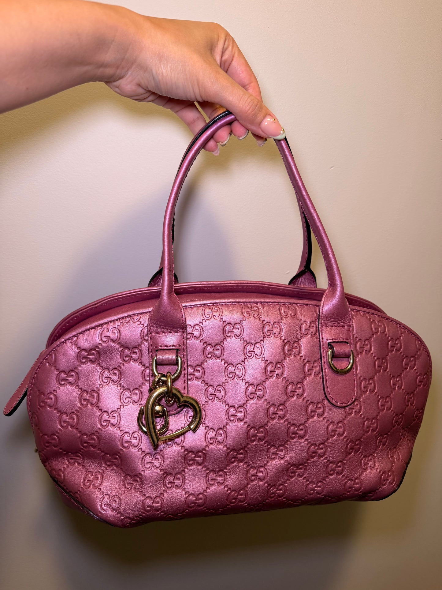 Gucci Metallic Pink Shoulder/Crossbody Bag