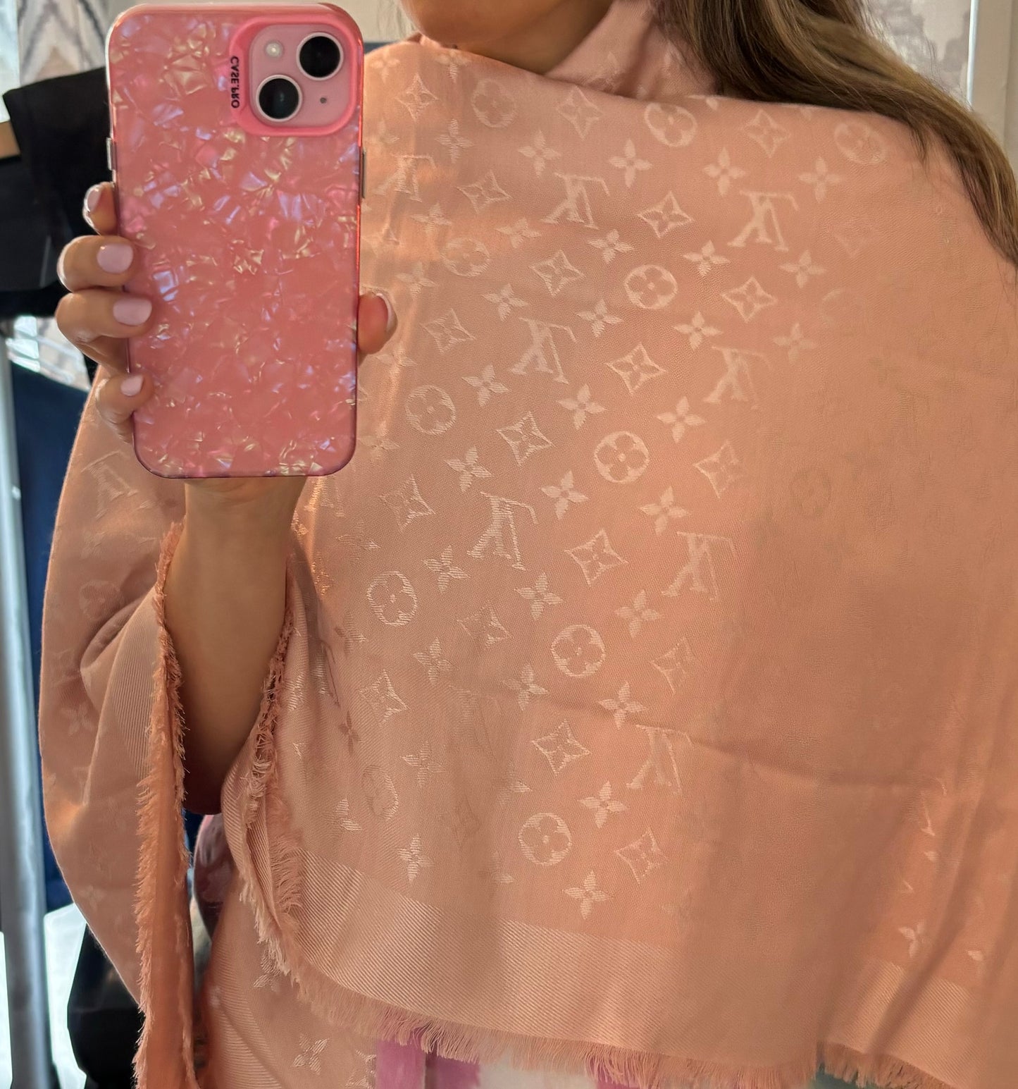 Louis Vuitton Light Pink Monogram Shawl