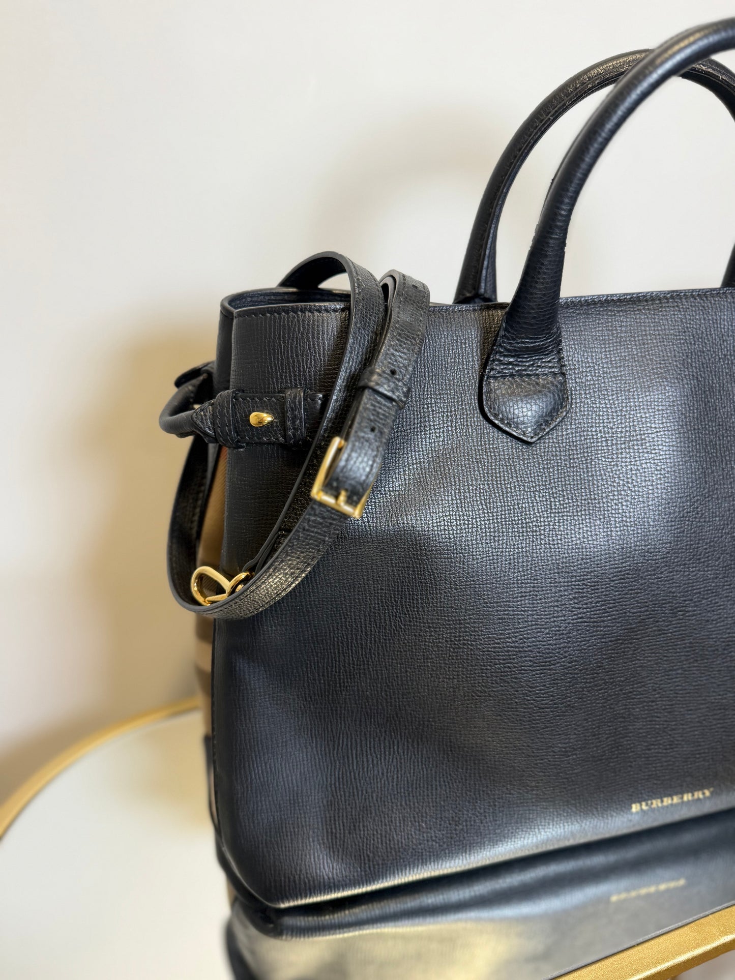Burberry Small Navy Satchel/Crossbody Bag