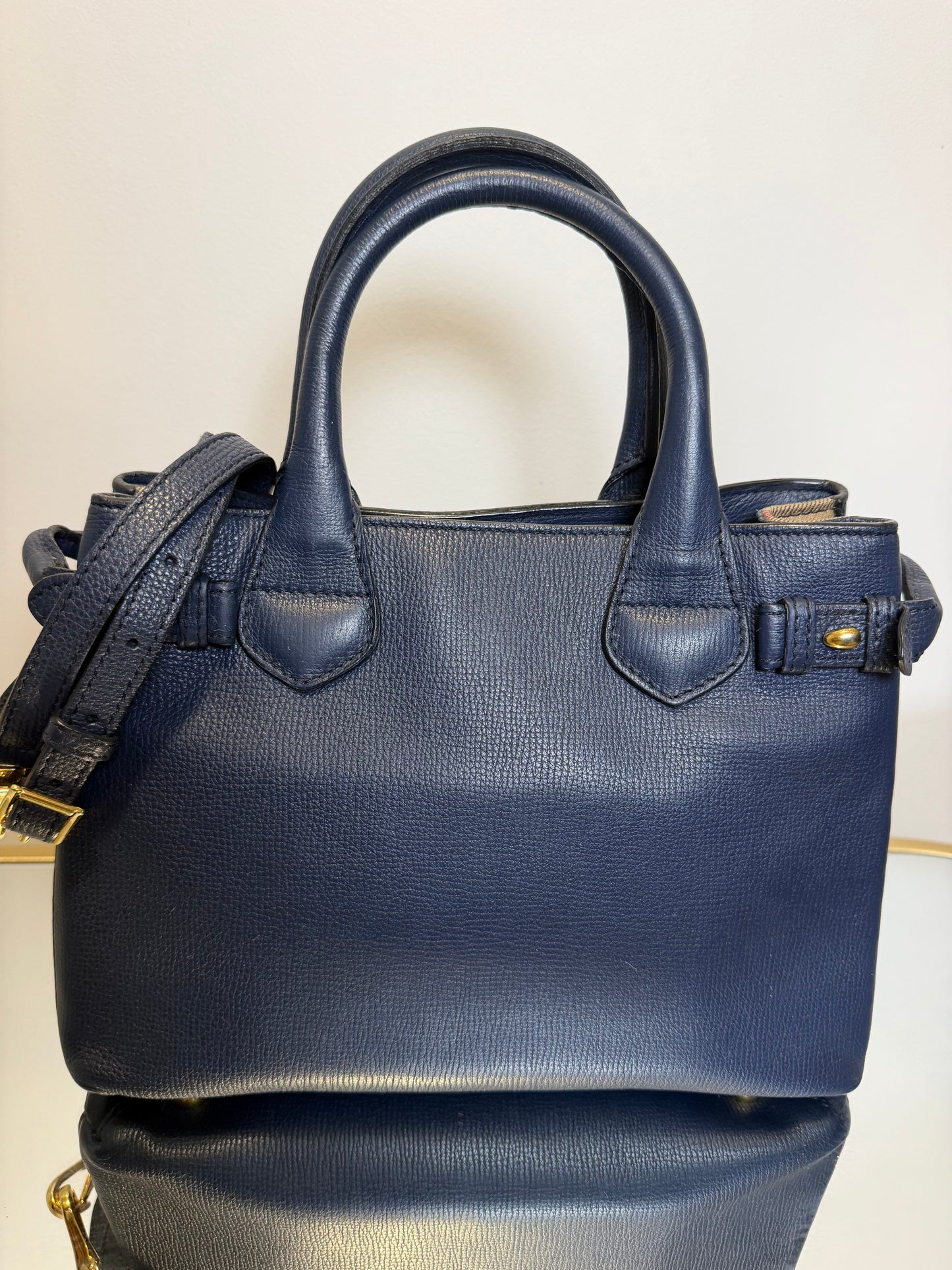 Burberry Small Navy Satchel/Crossbody Bag