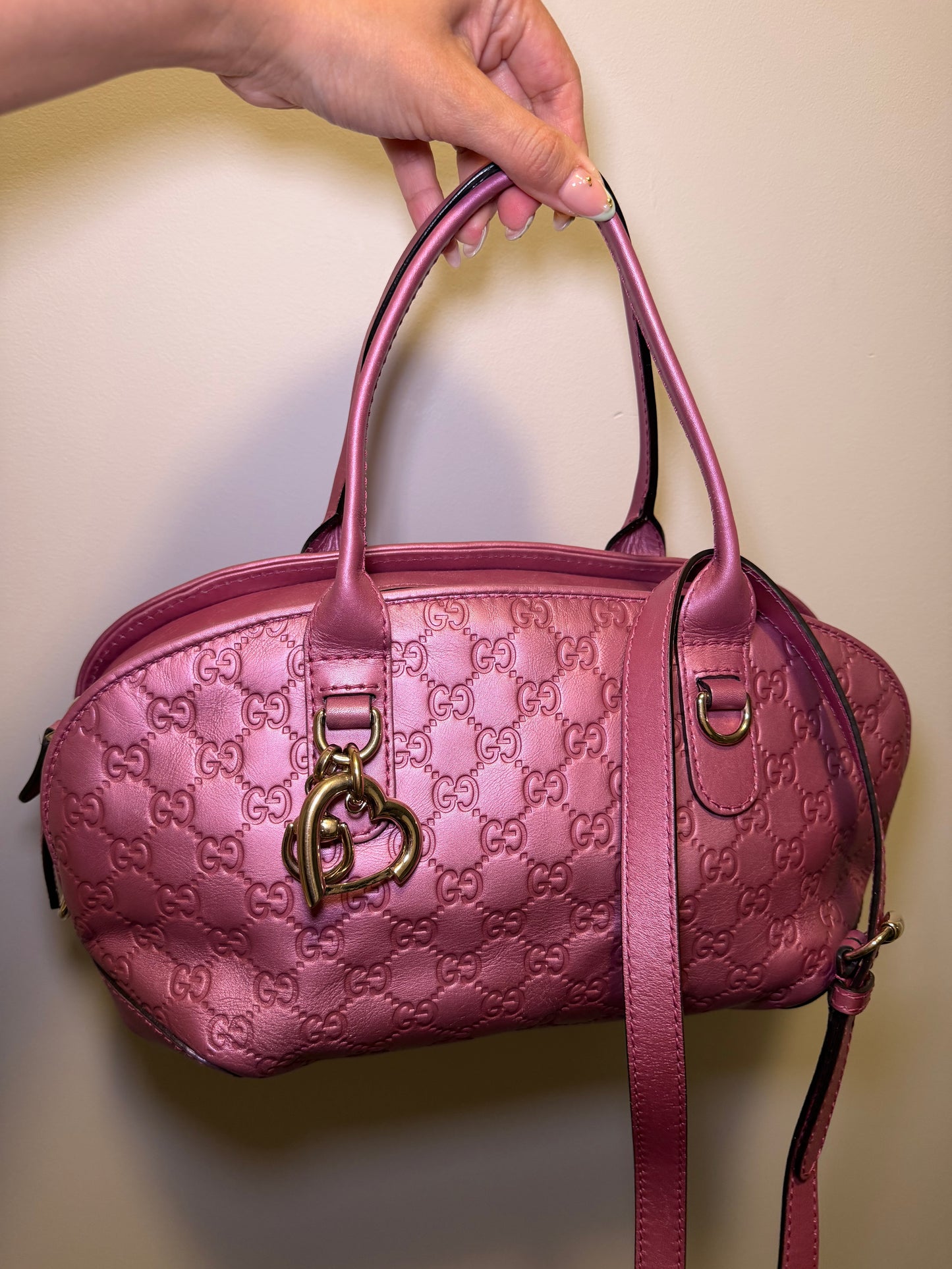 Gucci Metallic Pink Shoulder/Crossbody Bag