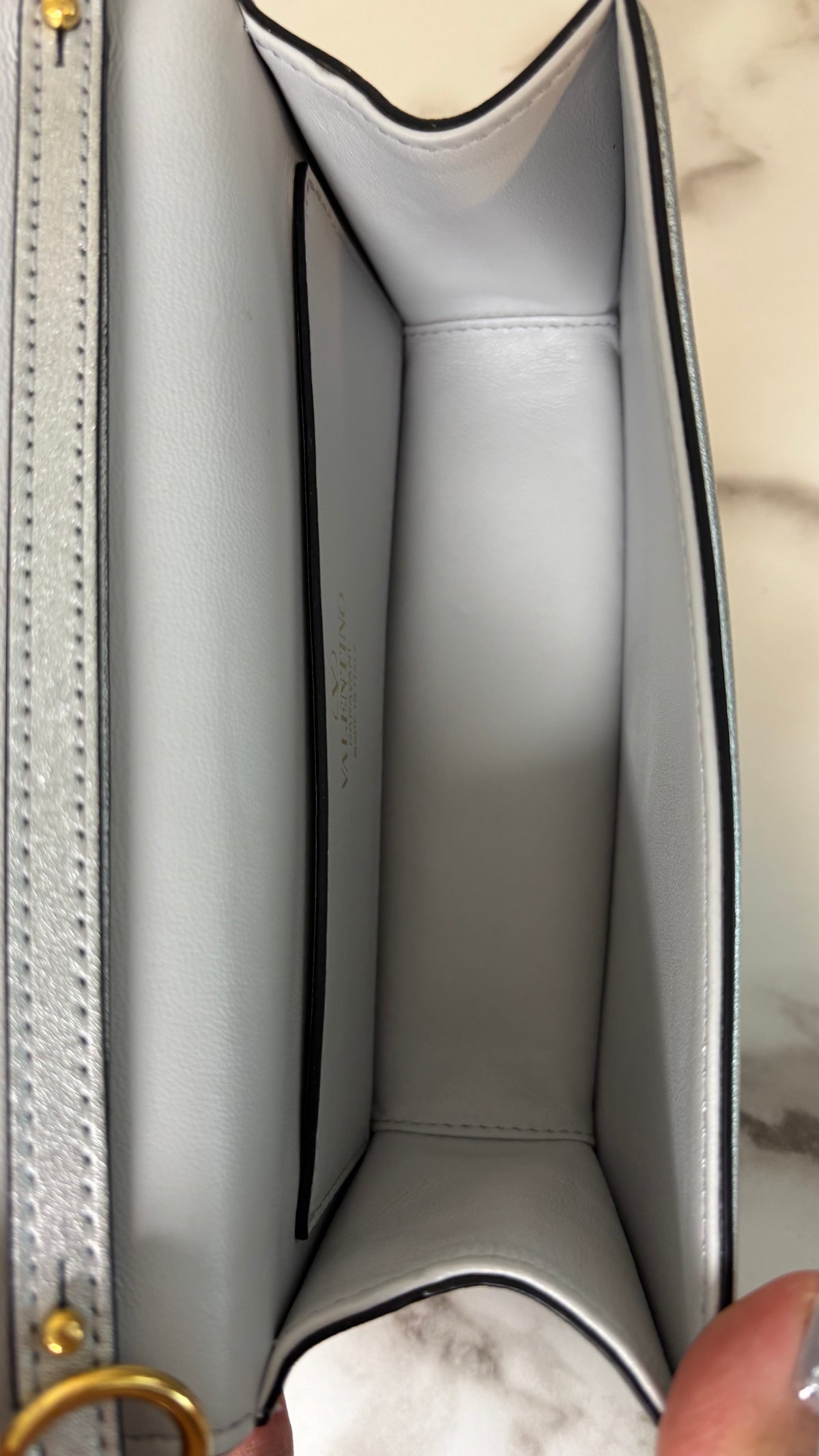 Valentino Garavani Small Loco Shoulder Bag Silver Crystal