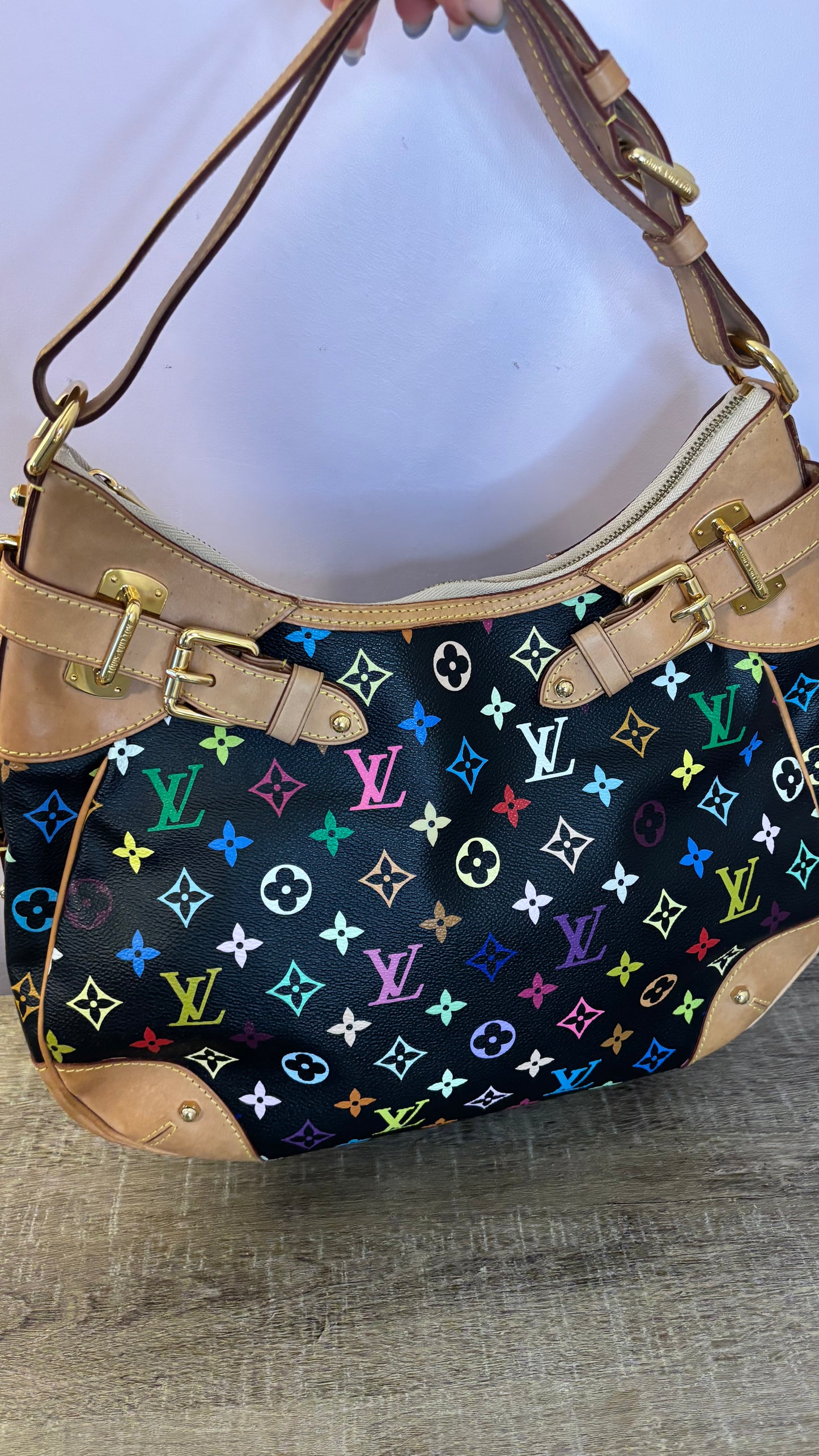 Louis Vuitton Greta Black Multicolor Shoulder Bag