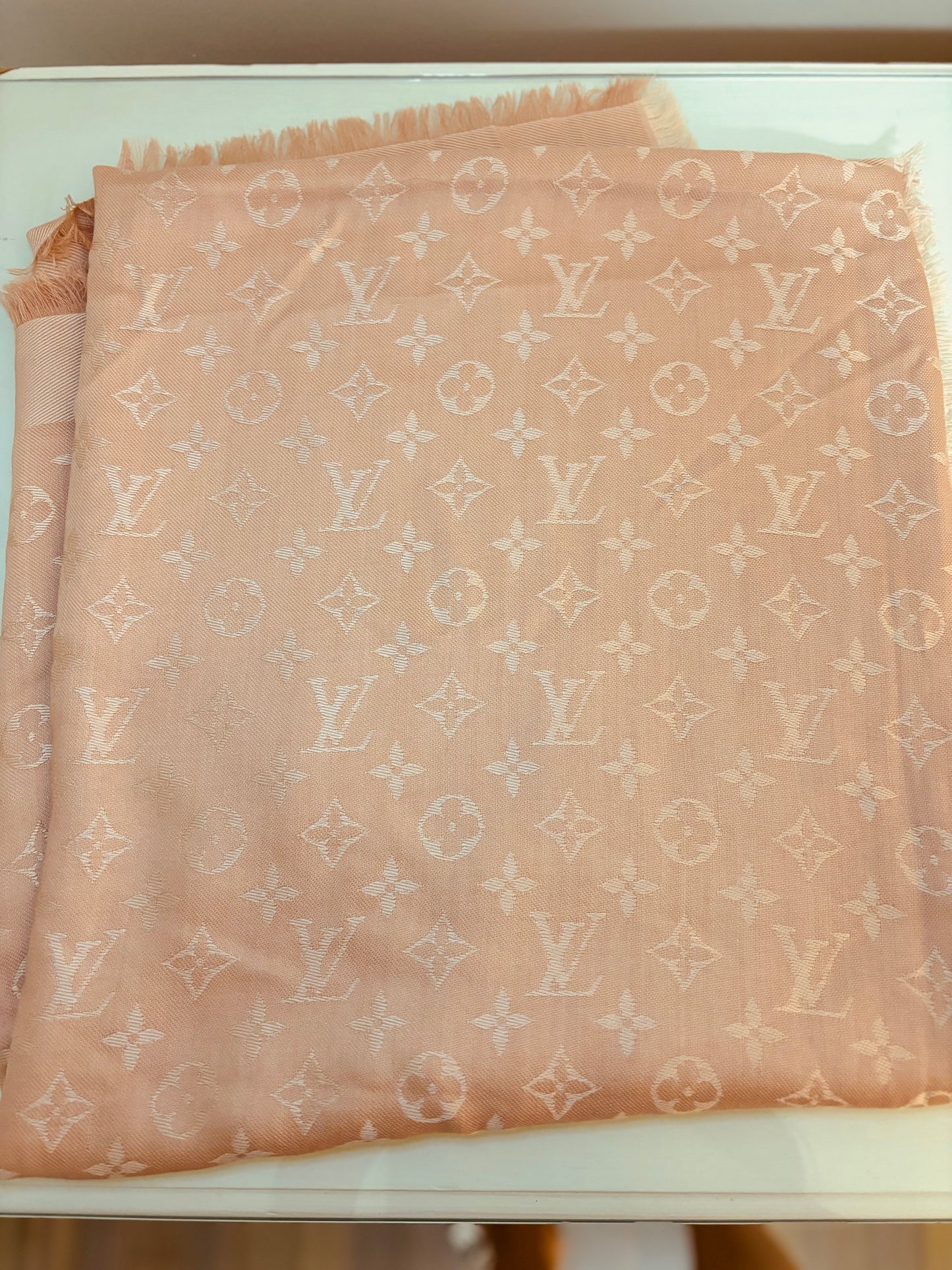 Louis Vuitton Light Pink Monogram Shawl