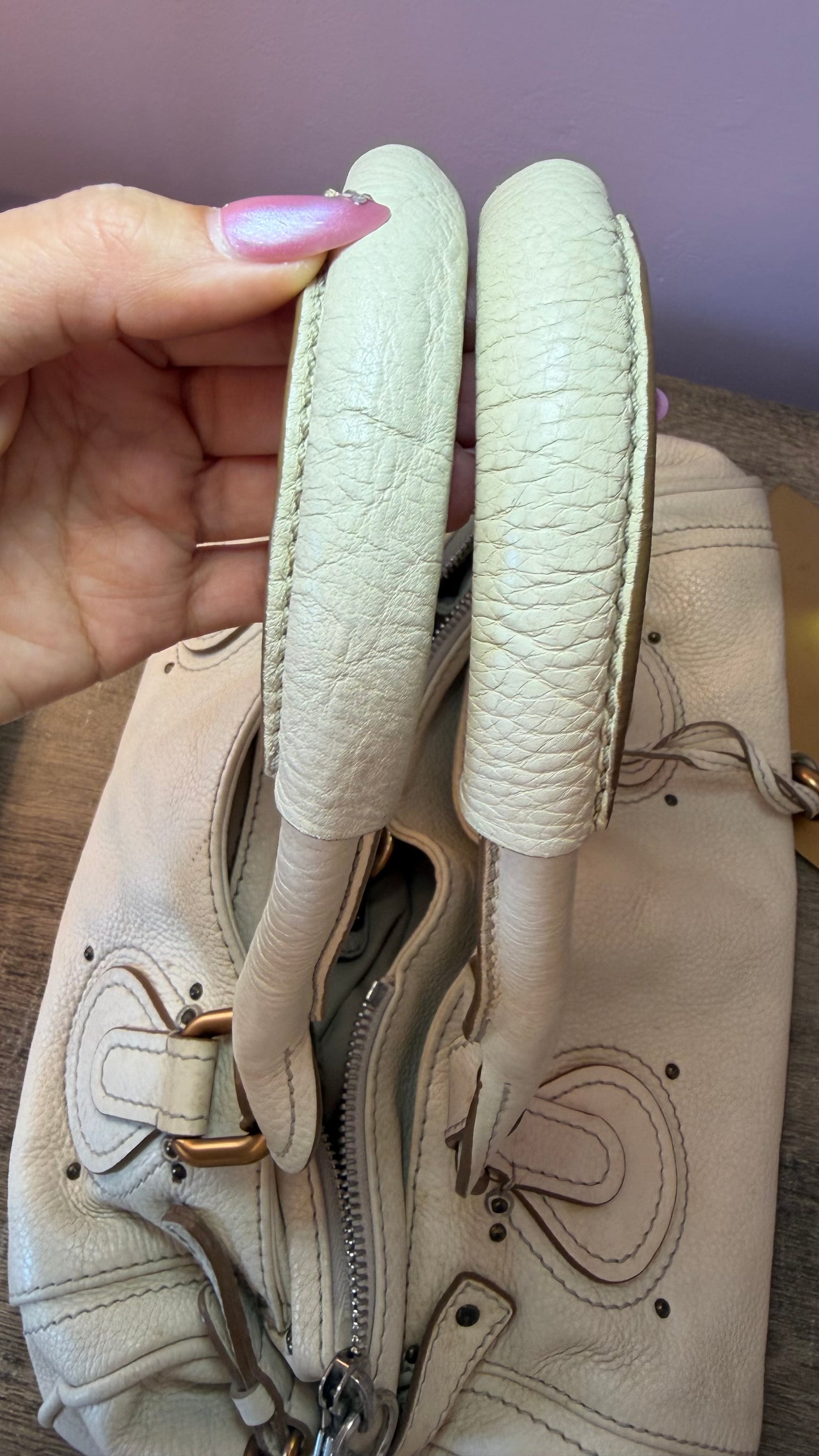 Chloe Paddington Shoulder Bag (Bone Beige)