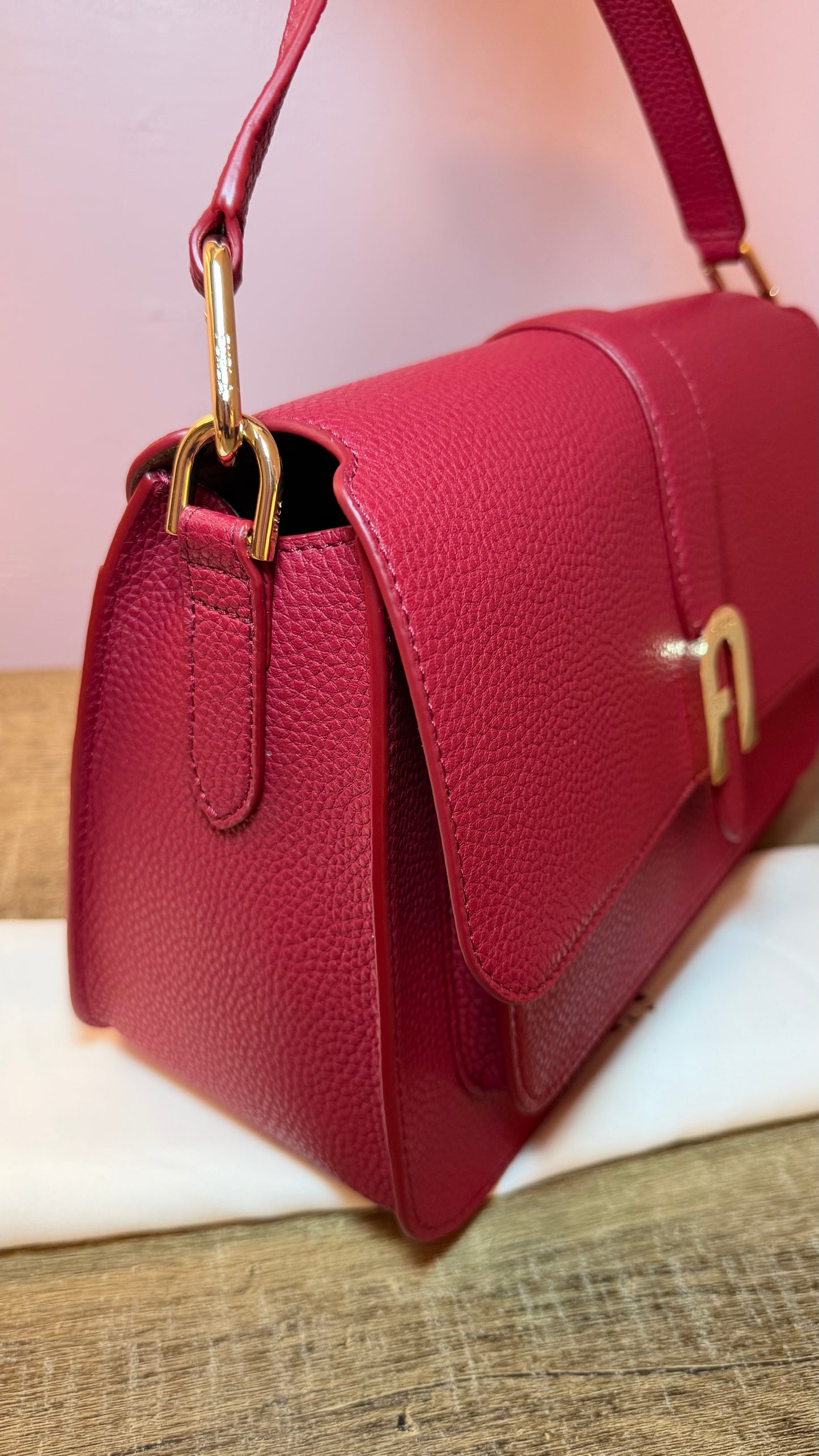Furla Burgundy Top Handle/Crossbody