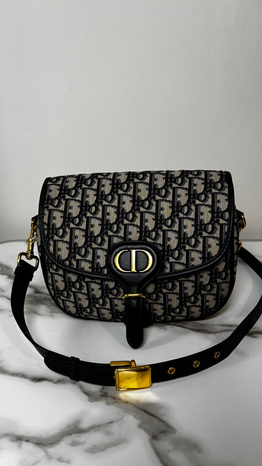Dior Oblique Medium Bobby Flap Blue