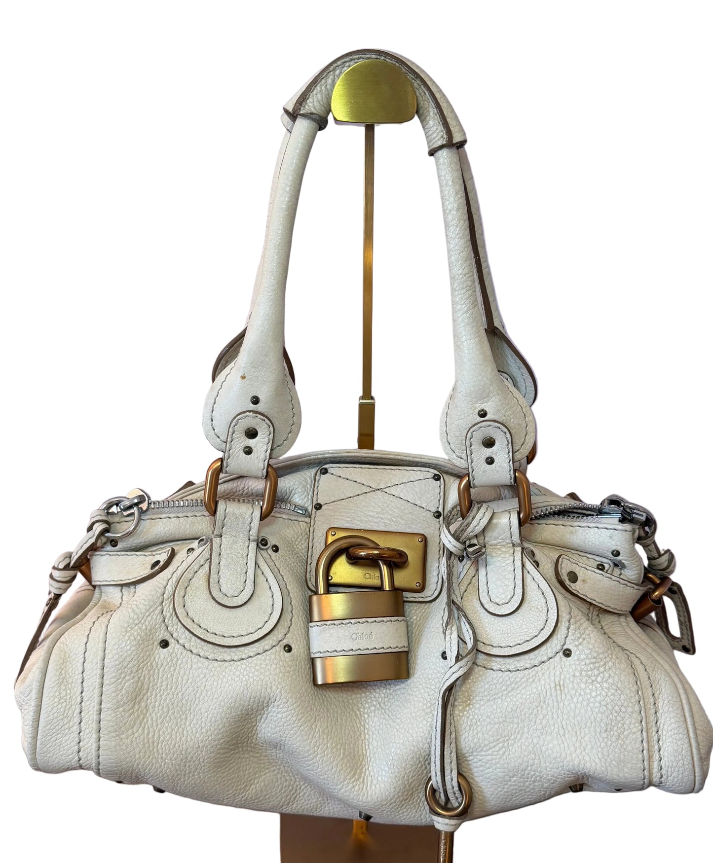 Chloe Paddington Shoulder Bag (Bone Beige)