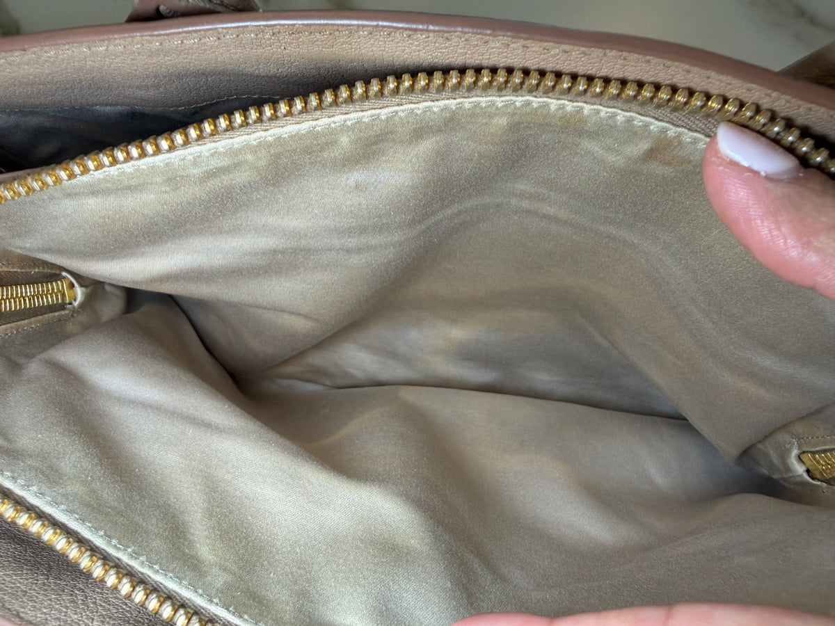 Miu Miu Beige Leather Tote Bag