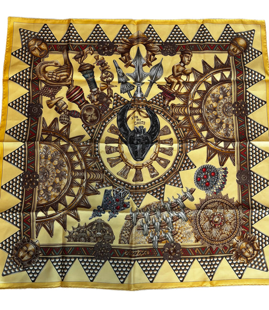 Hermes Yellow Large Silk Scarf