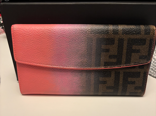 Pink Brown Ombre Fendi Zucca Wallet