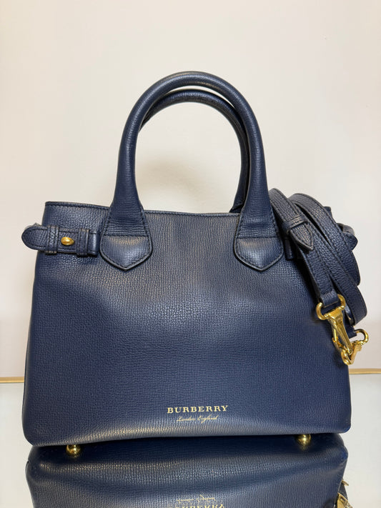 Burberry Small Navy Satchel/Crossbody Bag