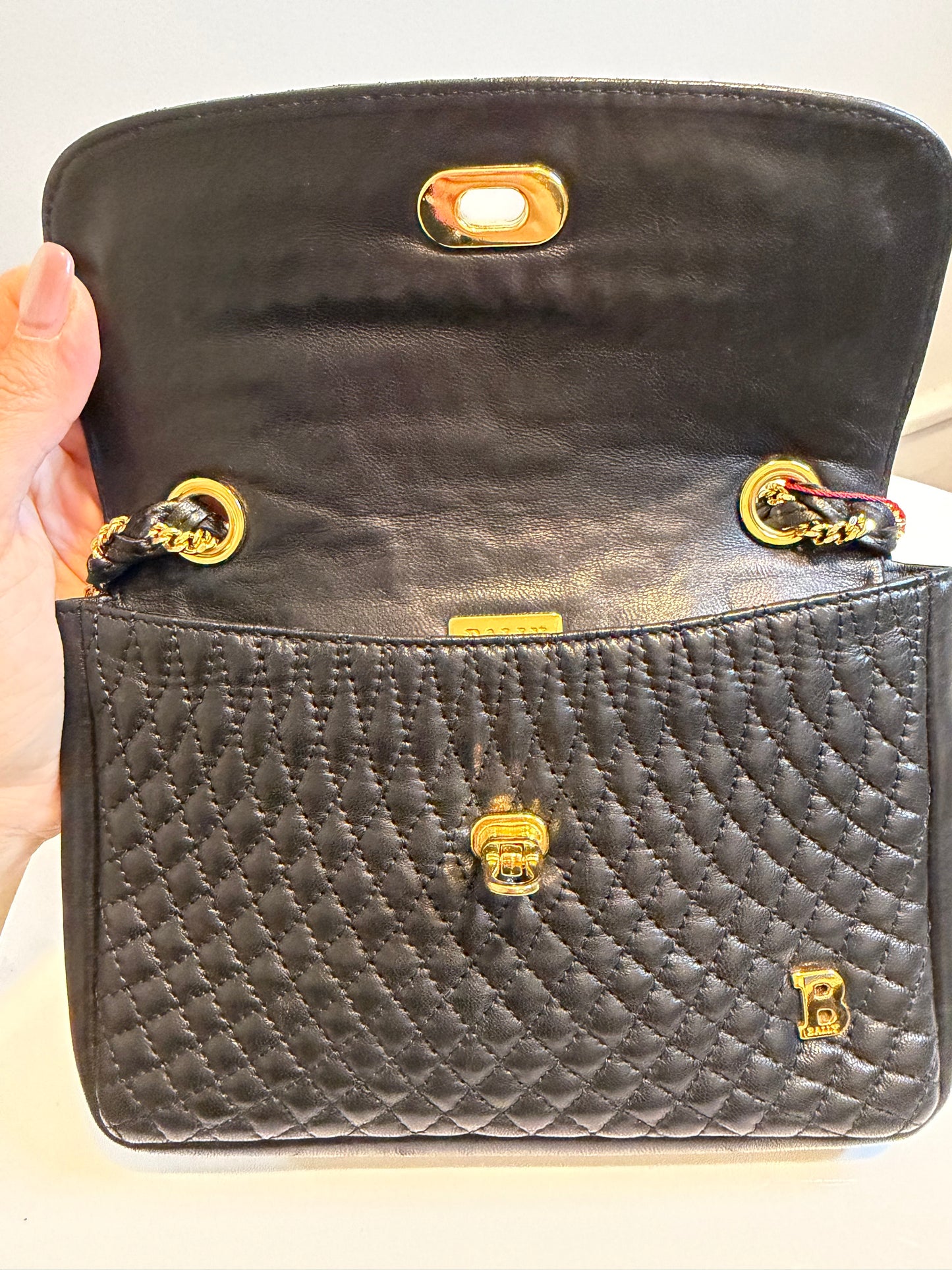 Bally Black Lambskin Crossbosy