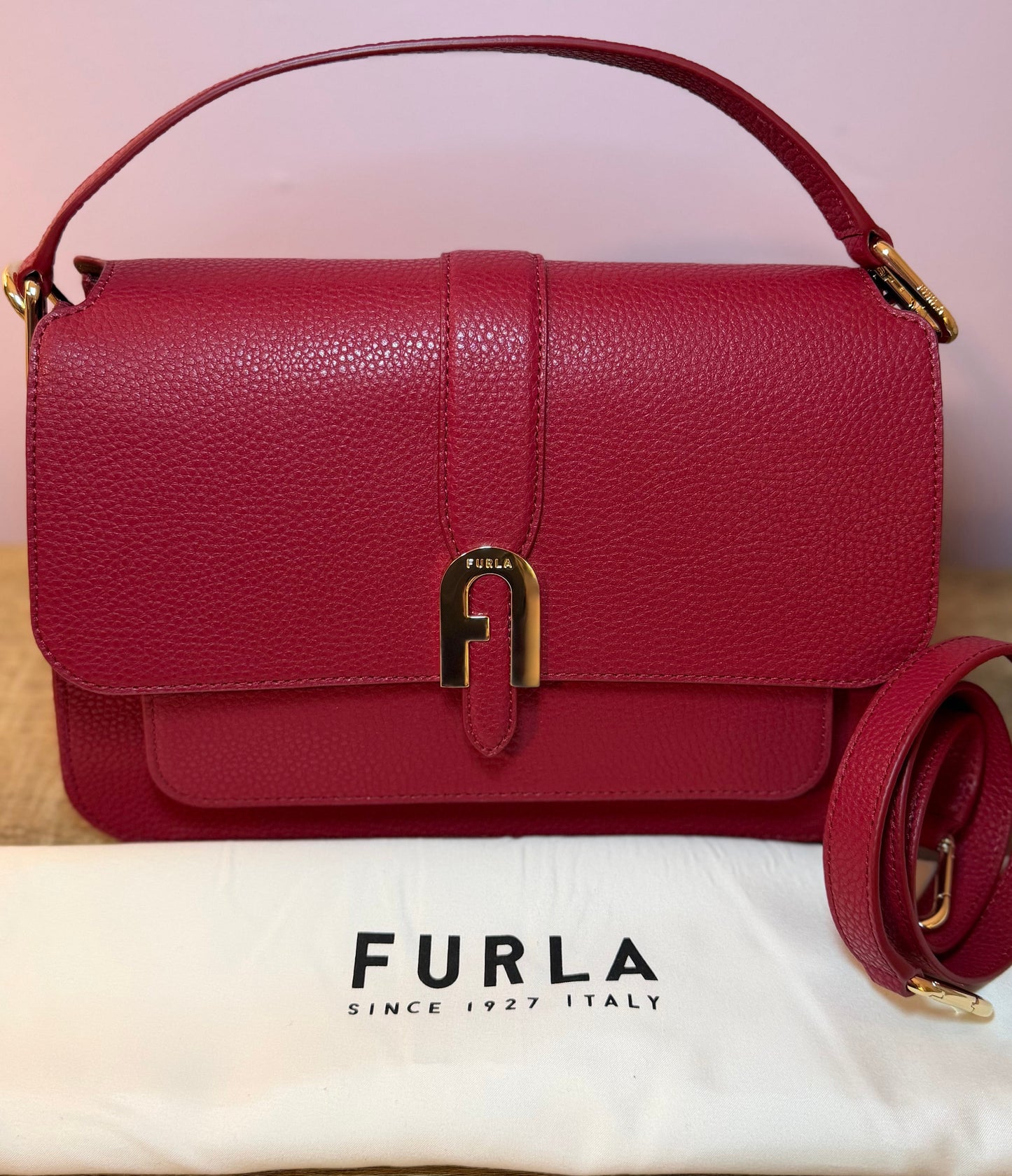 Furla Burgundy Top Handle/Crossbody