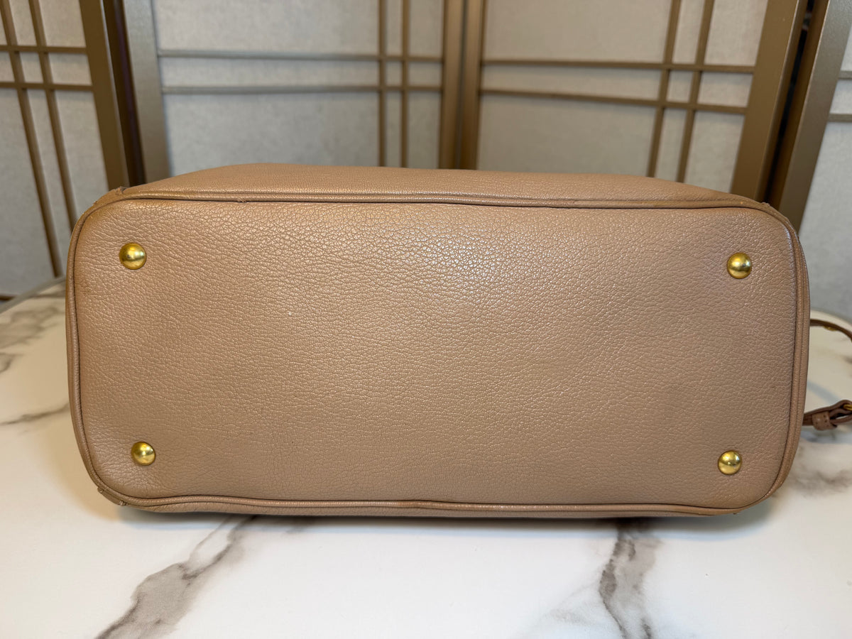 Miu Miu Beige Leather Tote Bag
