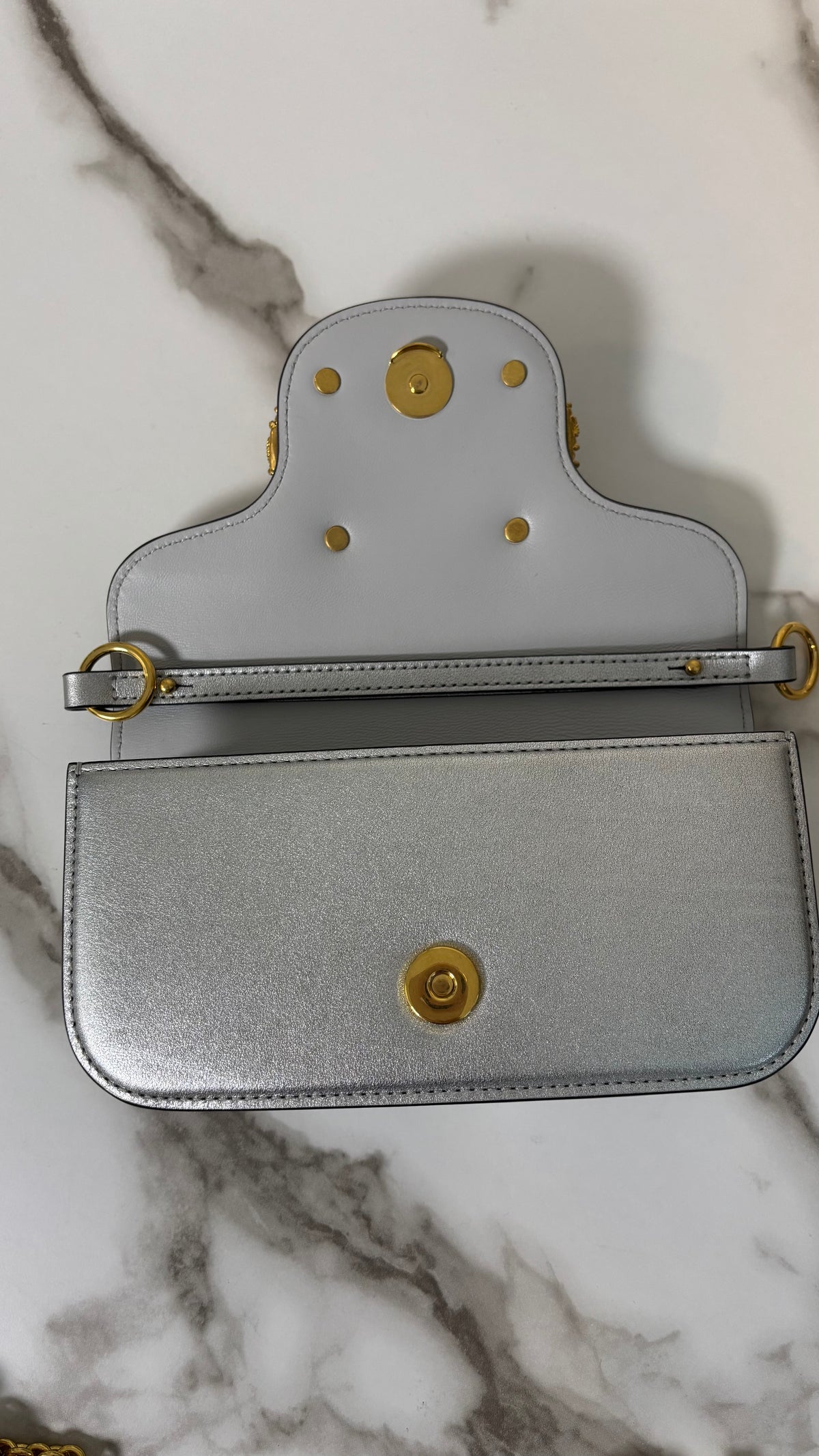 Valentino Garavani Small Loco Shoulder Bag Silver Crystal