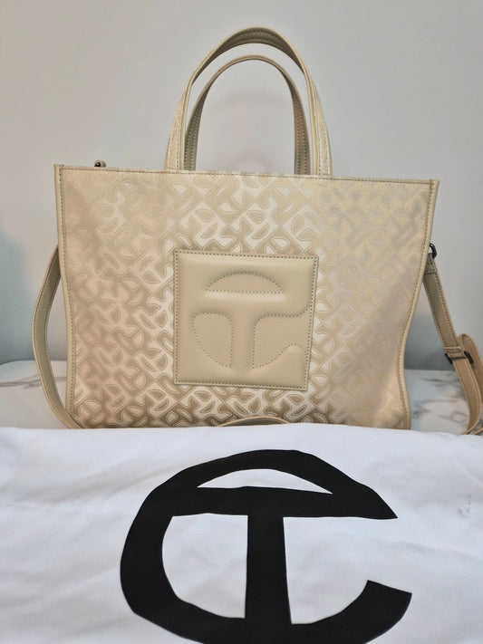 Telfar Monogram Cream Tote